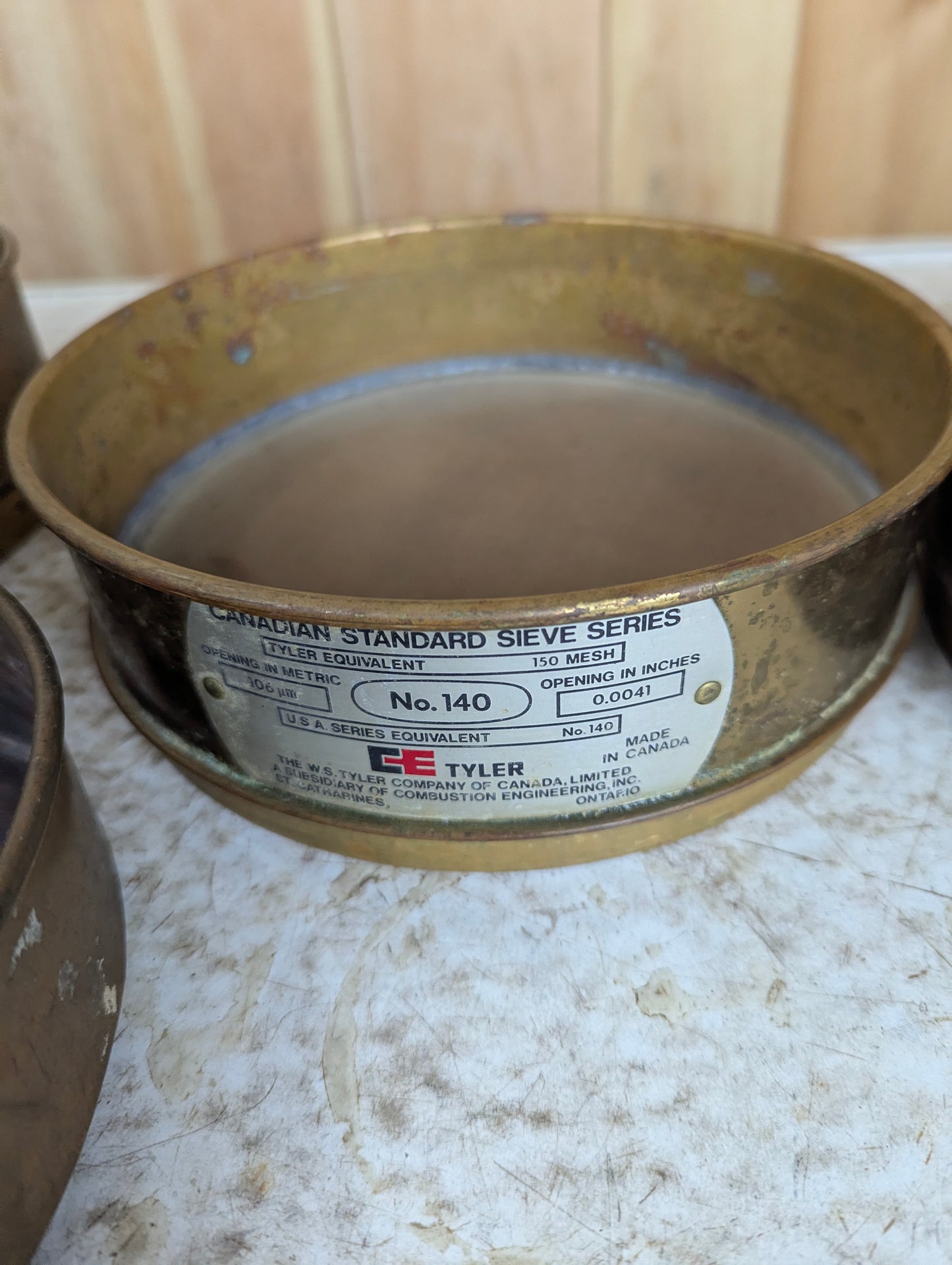 Antique W.S. Tyler Copper Sieve Set - Two #50s, #140, #200