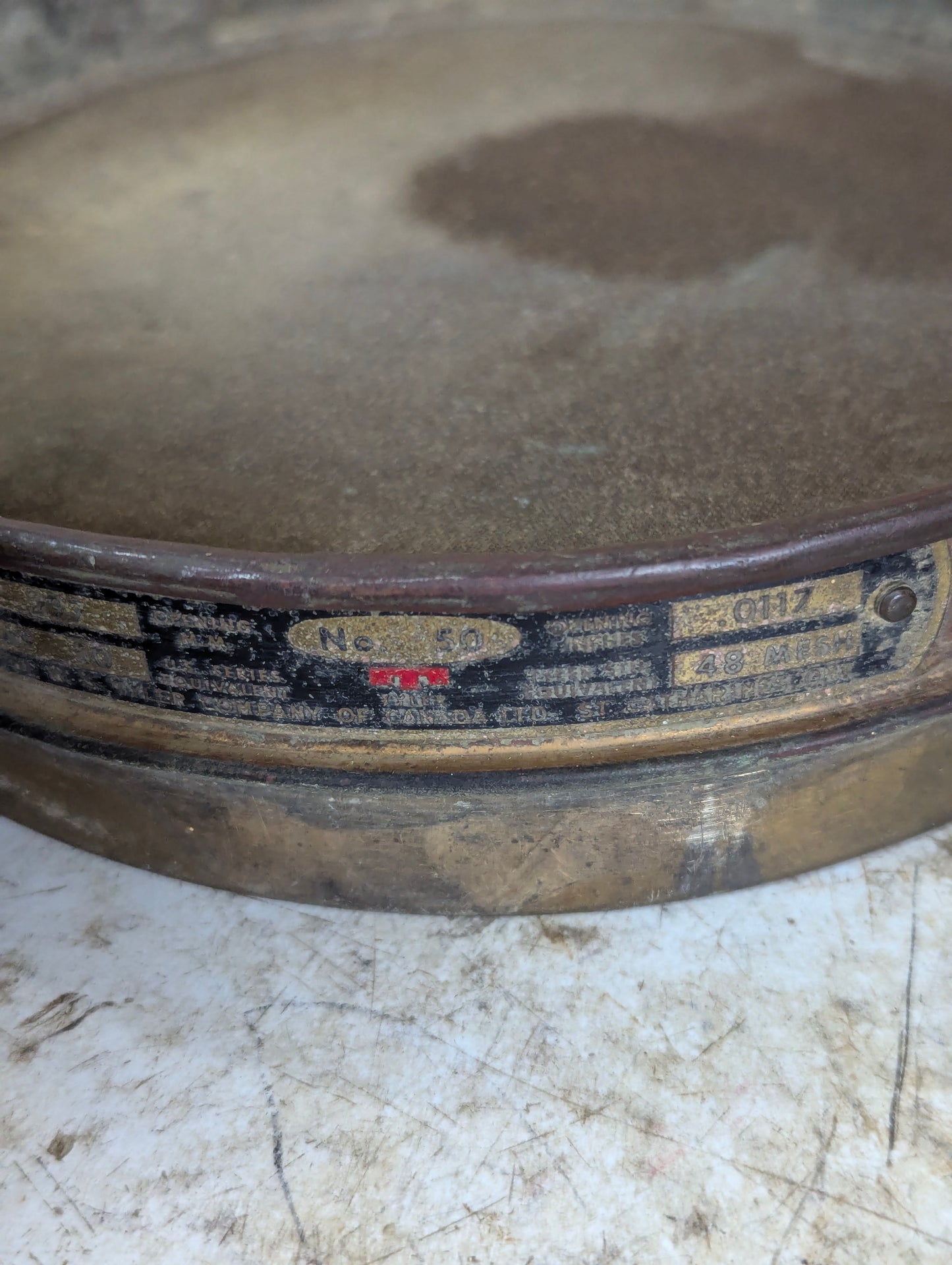 Antique W.S. Tyler Copper Sieve Set - Two #50s, #140, #200