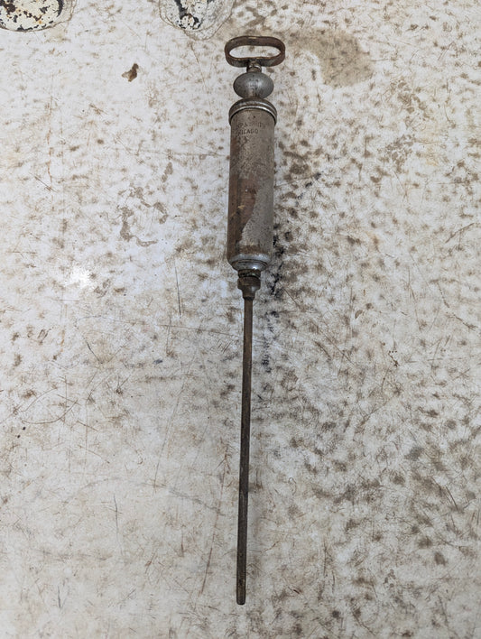Antique Sharp & Smith Nickel Plated Brass Veterinary Dose Syringe