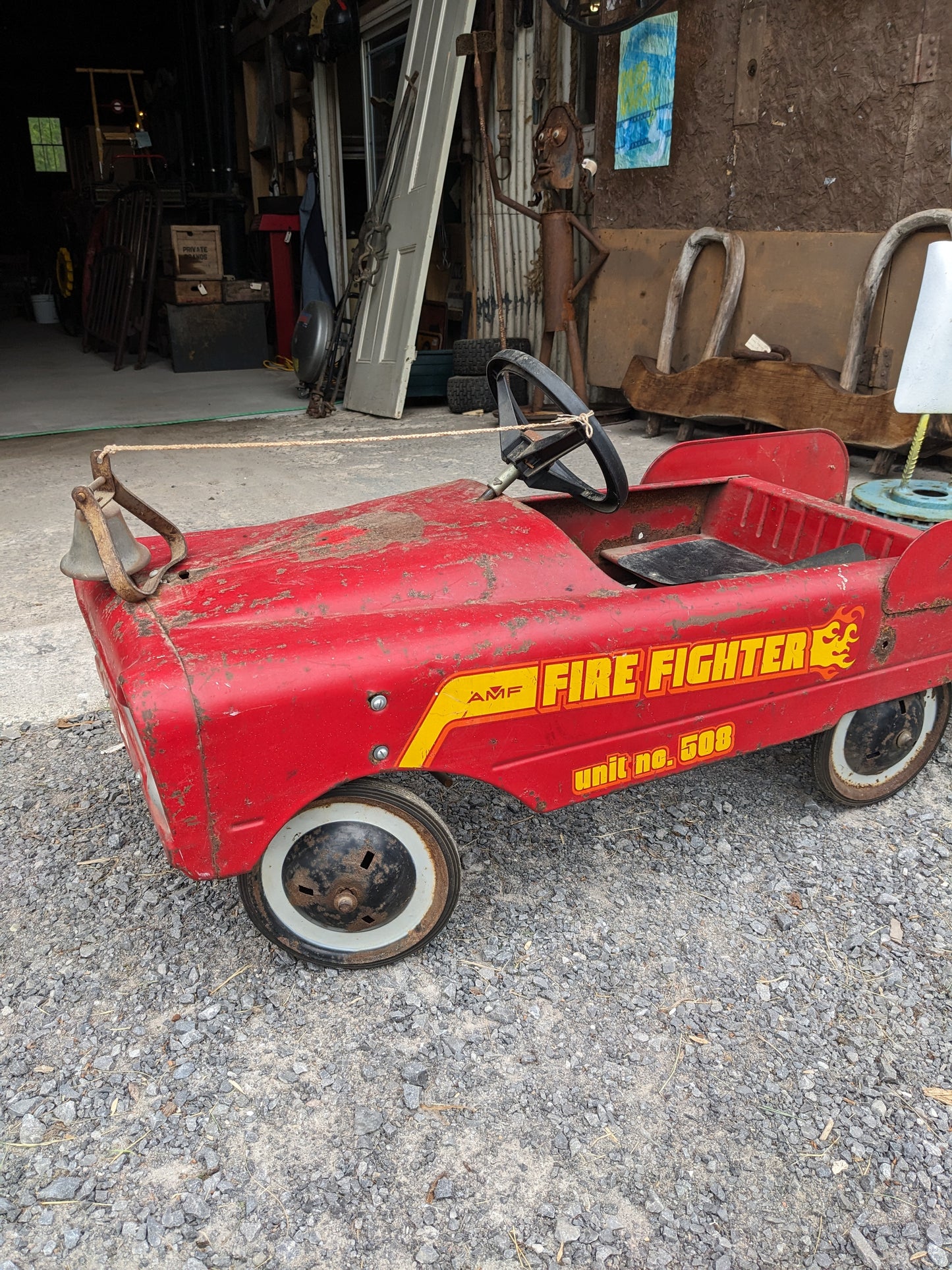 Antique Fire Fighter Unit No. 508 Pedal Car