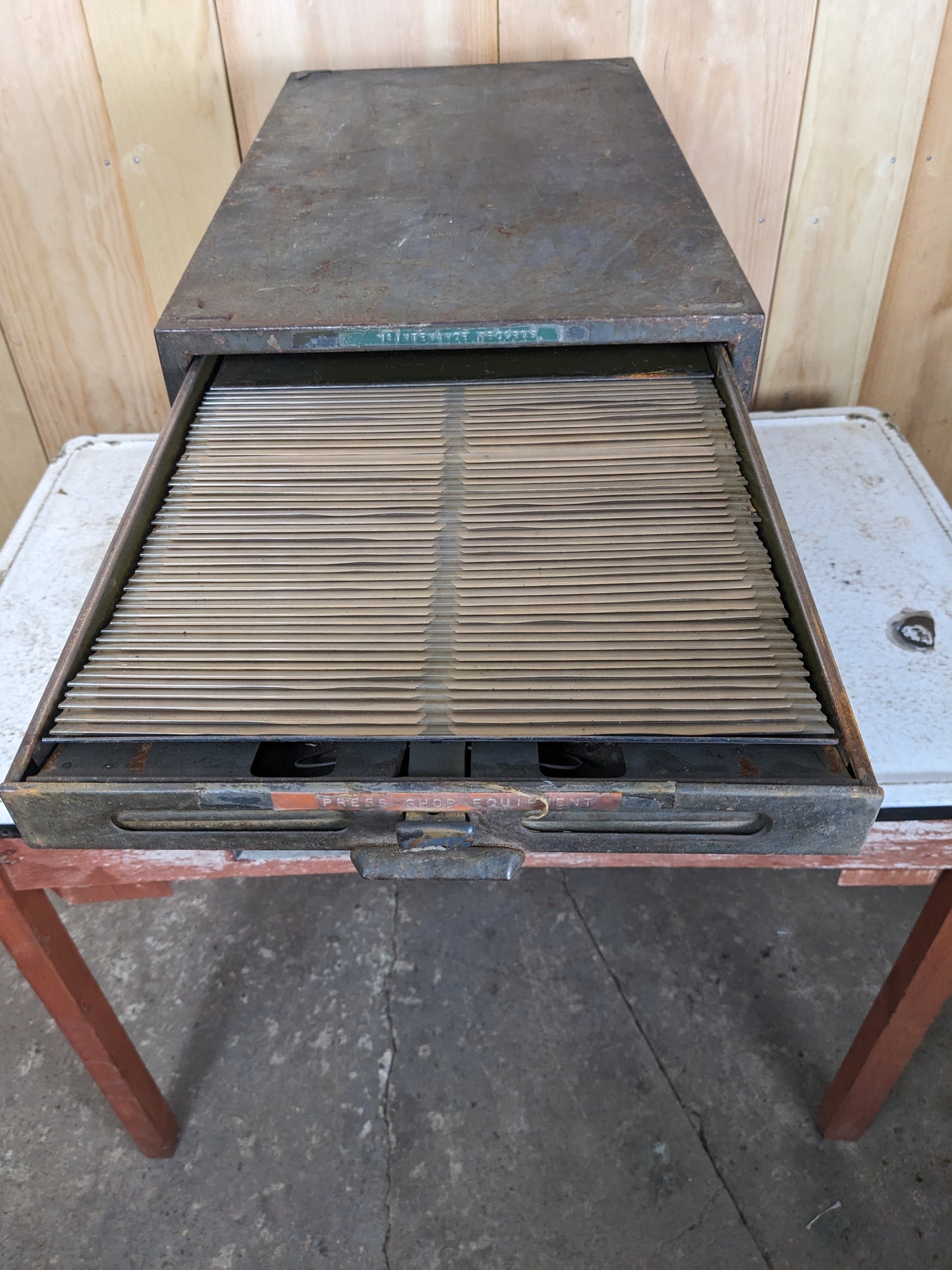 Vintage Industrial 1960’s Kardex 9-Drawer Filing Cabinet