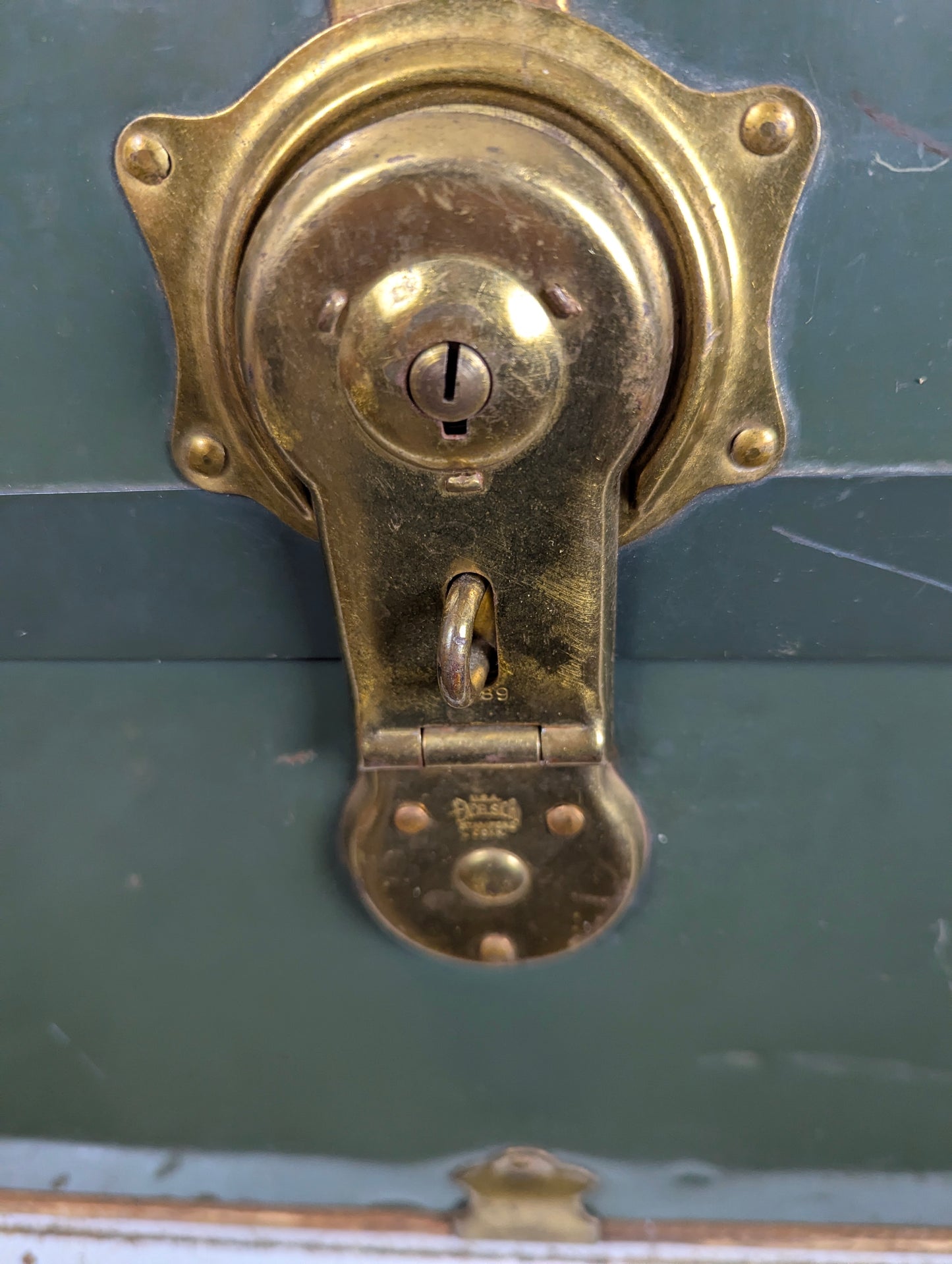 Green Vintage Metal Trunk