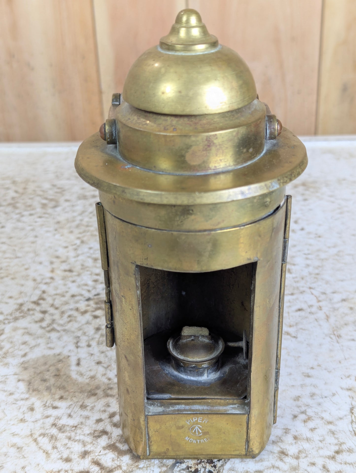 Antique Brass Piper Montreal Nautical Ship Binnacle Lamp