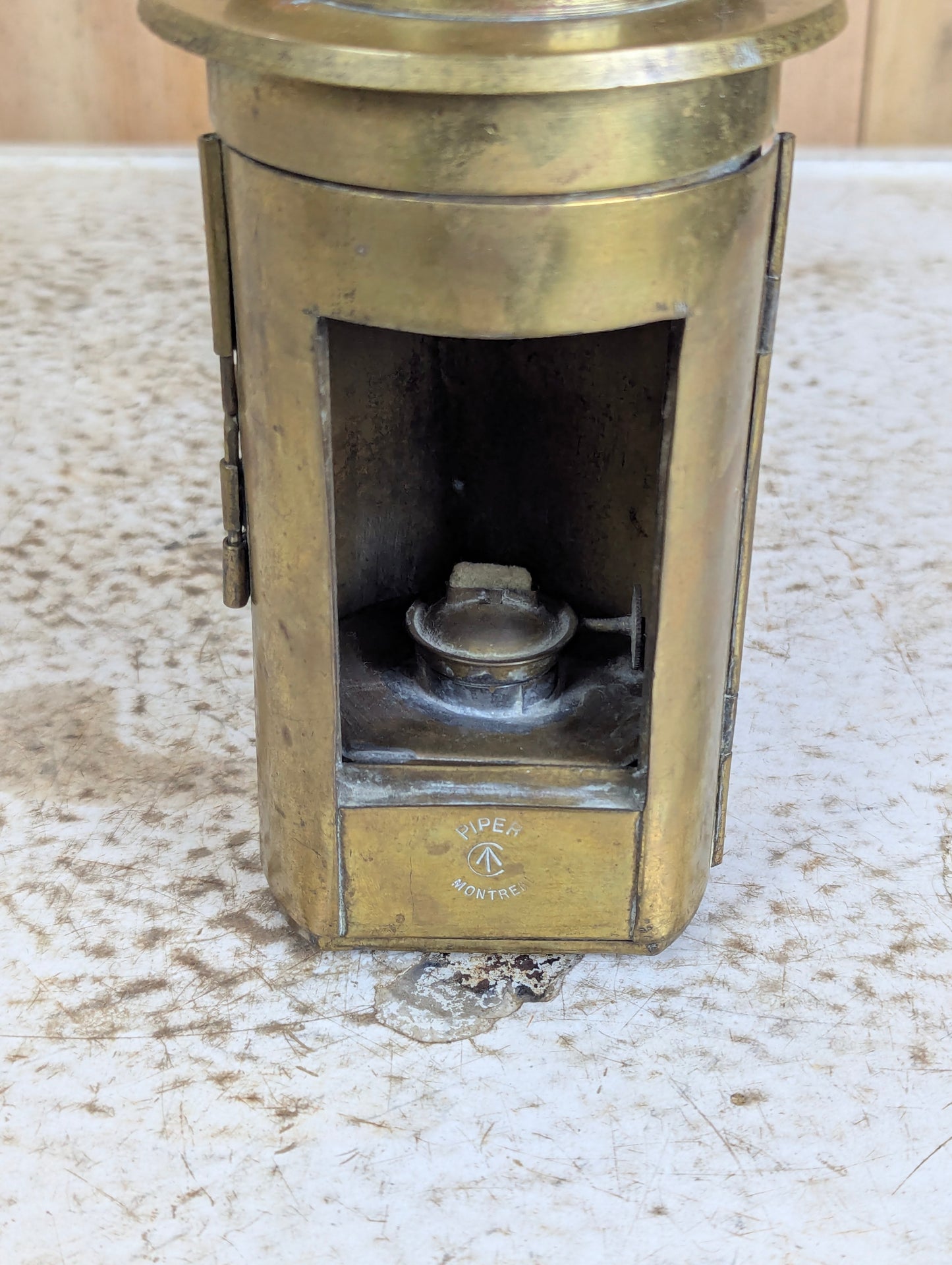 Antique Brass Piper Montreal Nautical Ship Binnacle Lamp