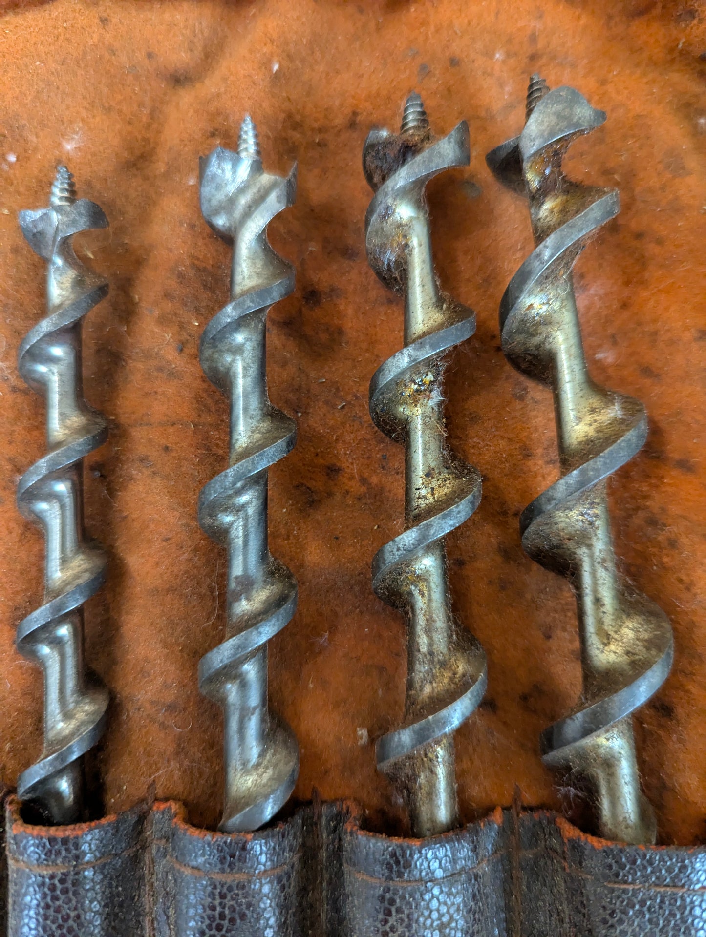 Set of Vintage Irwin Steel Auger Drill Bits
