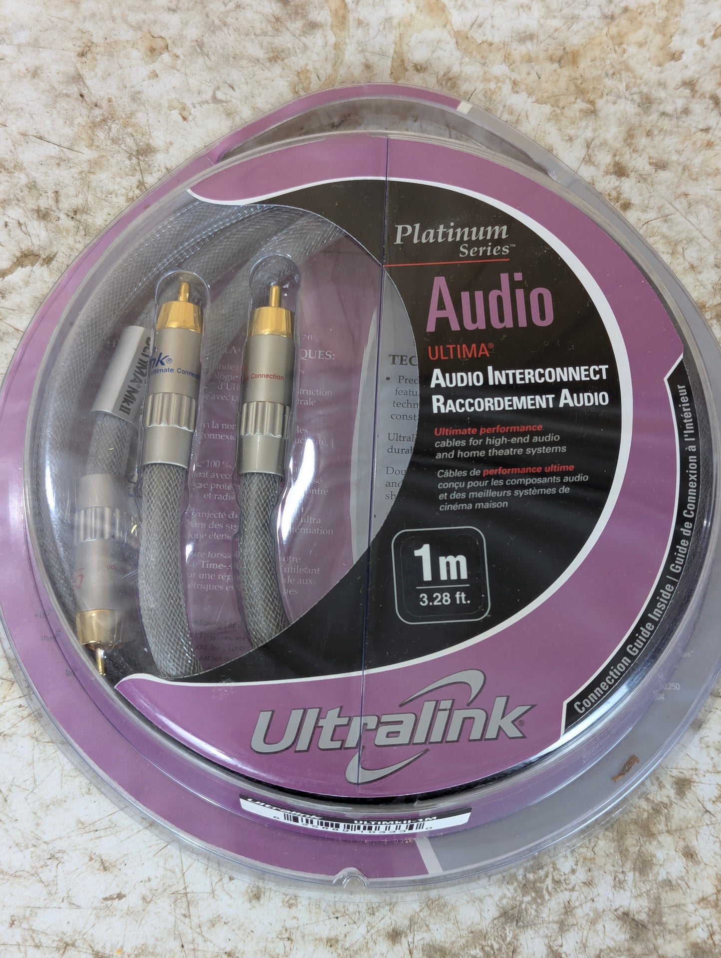 Ultralink Platinum Series RCA Audio Cables 1M - New Old Stock