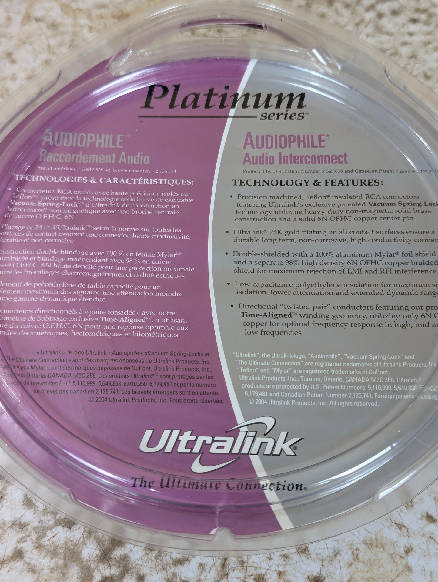 Ultralink Platinum Series RCA Audio Cables 2M - New Old Stock