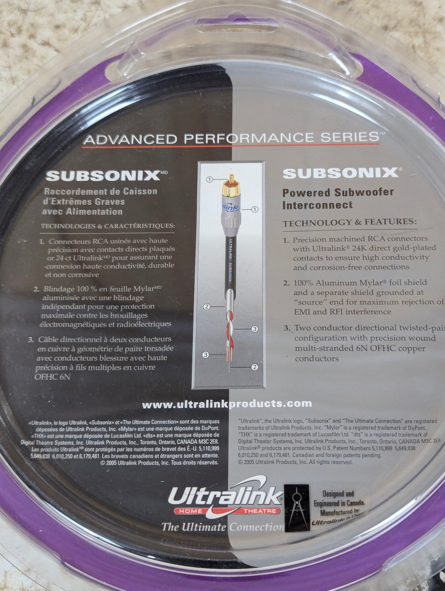 Ultralink Subsonix Subwoofer RCA Audio Cable 6M - New Old Stock