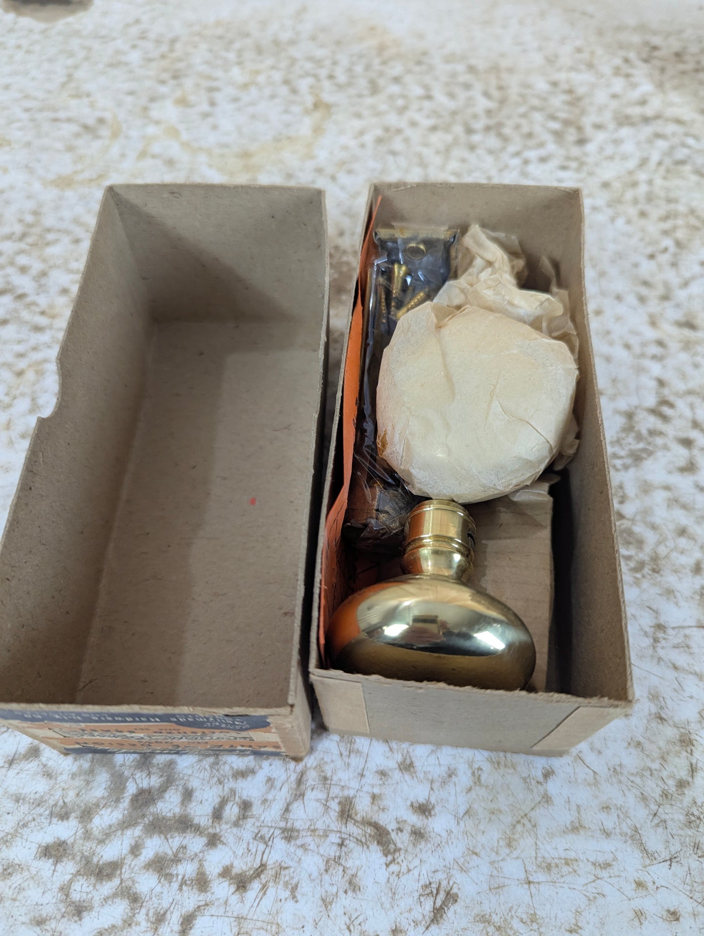 Vintage Hollymade Polished Brass No. 95 3/4 Bedroom Lockset in Box - New Old Stock