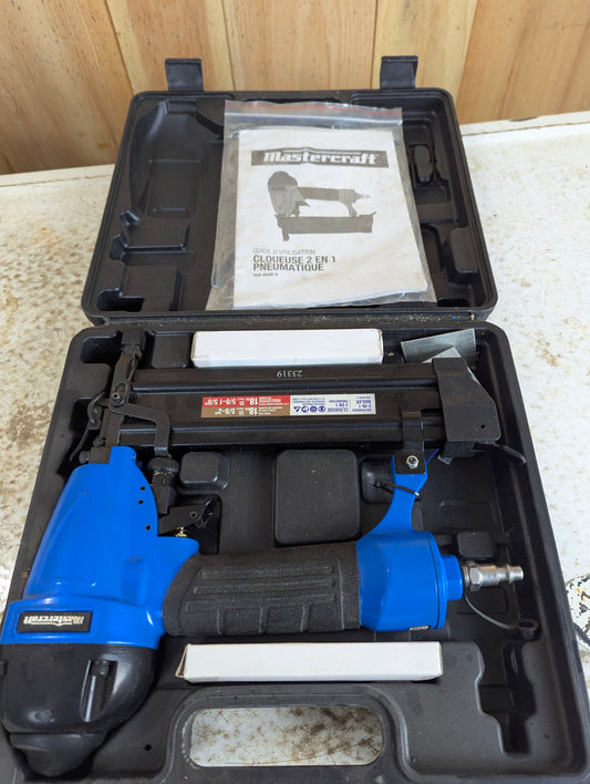 Mastercraft 18 Gauge 2-in-1 Air Powered Nailer in Box
