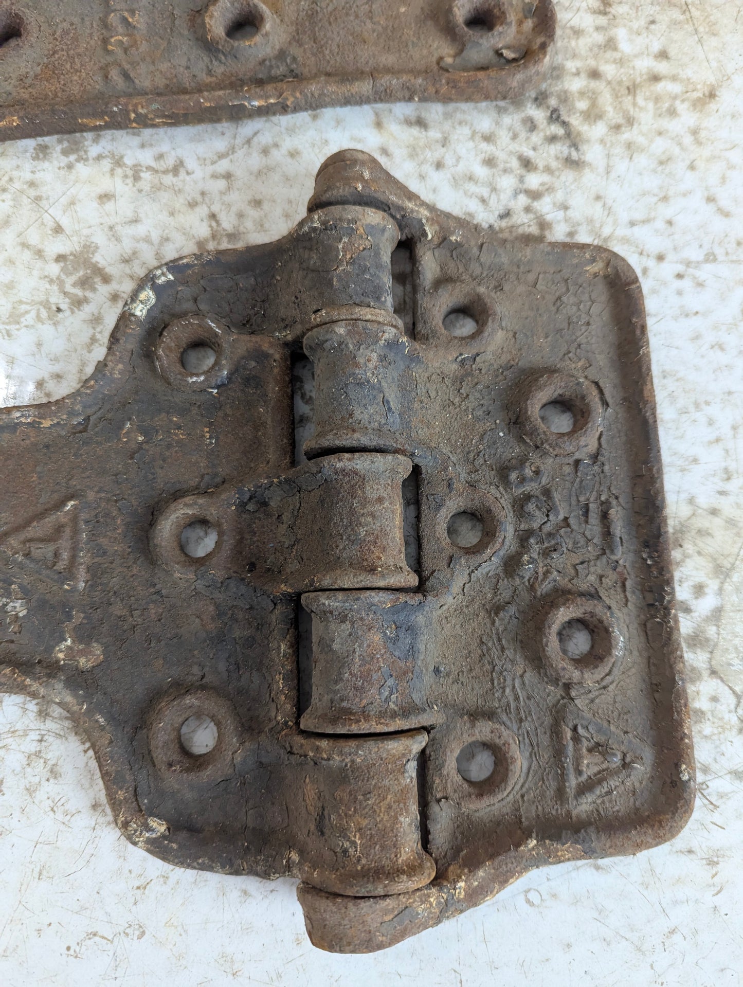 Pair of Vintage Cast Iron Railroad Boxcar Reefer Door Hinges