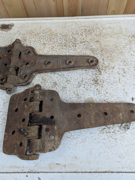 Pair of Vintage Cast Iron Railroad Boxcar Reefer Door Hinges
