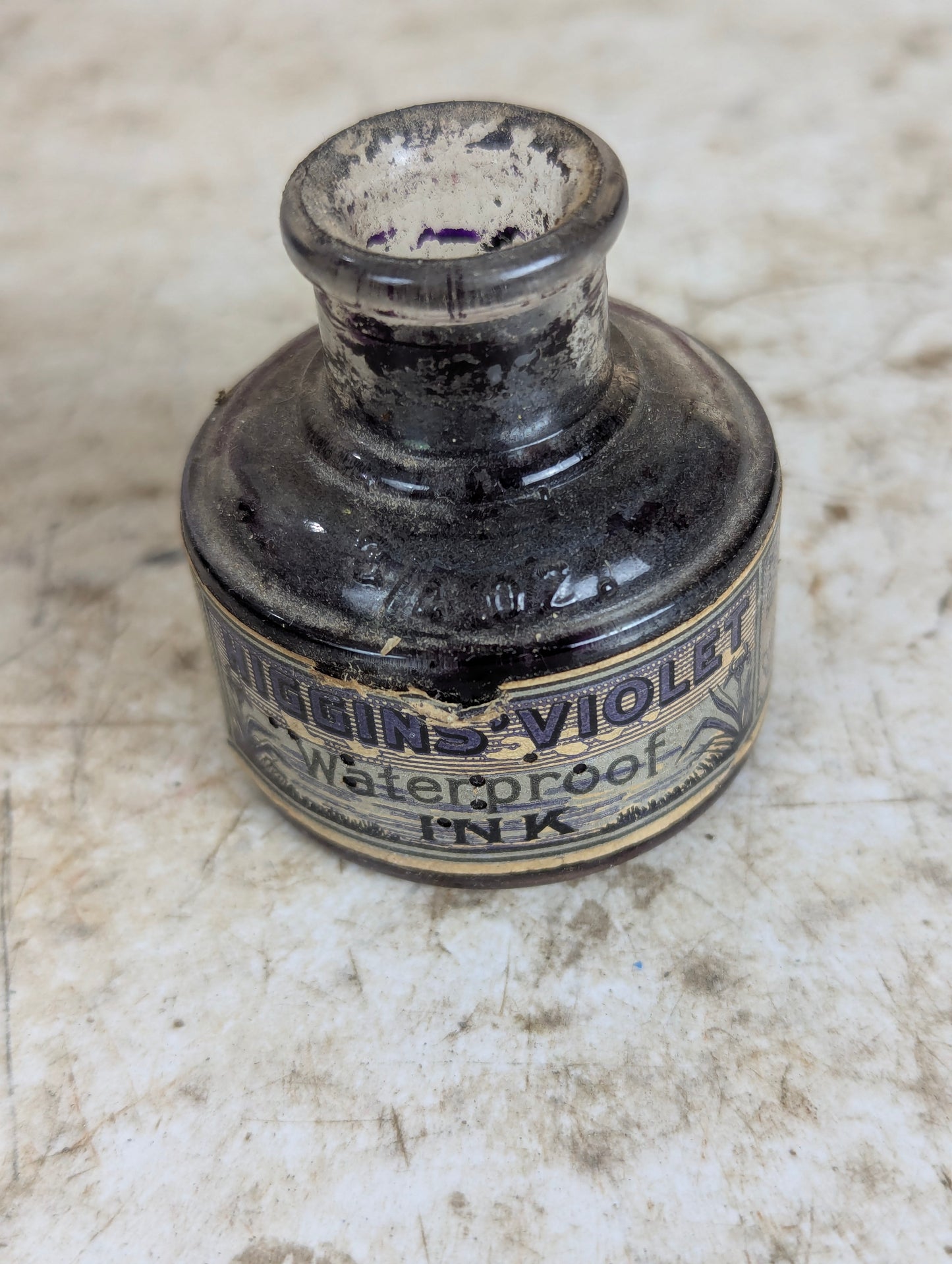 Antique Higgins Waterproof Ink Glass Bottles