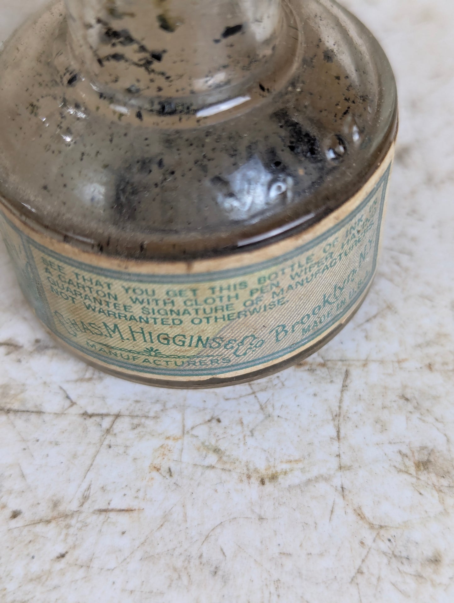 Antique Higgins Waterproof Ink Glass Bottles