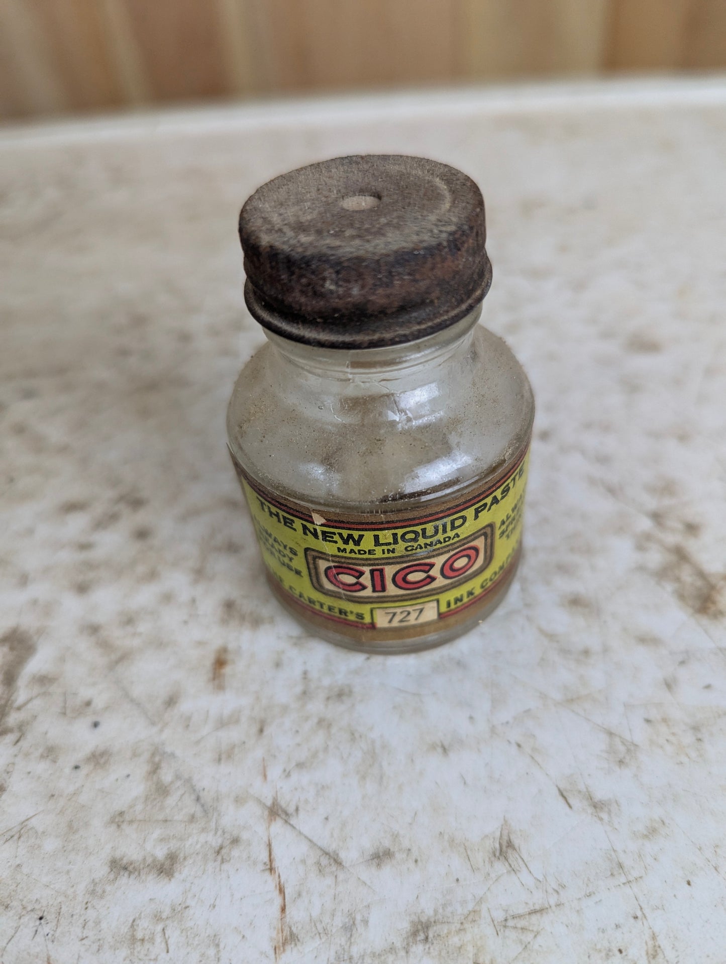 Vintage Cico The New Liquid Paste Glass Bottle with Cap