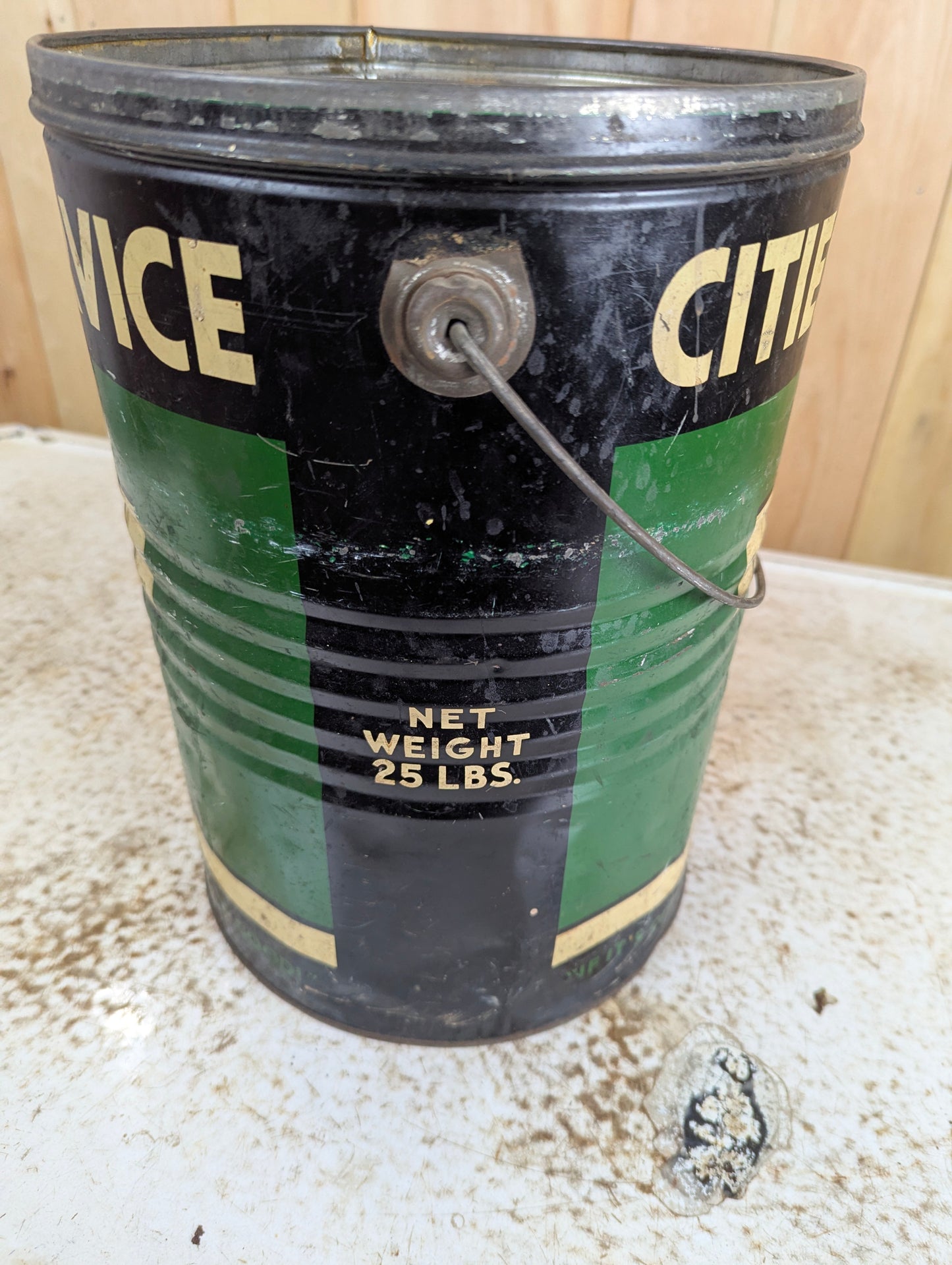 Vintage Cities Service Trojan Lubricant Can
