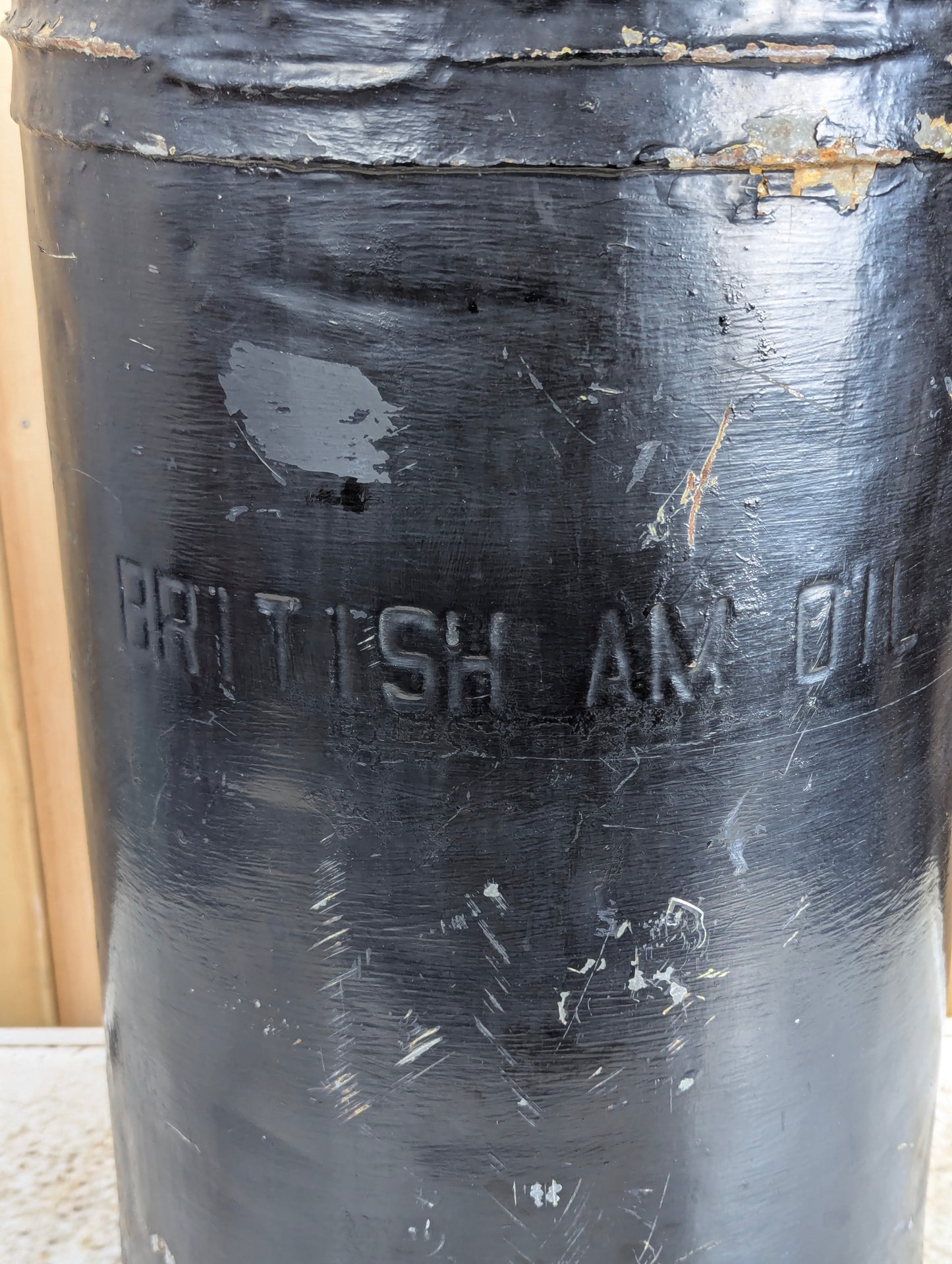 Antique 10 Gal British American Oil Can