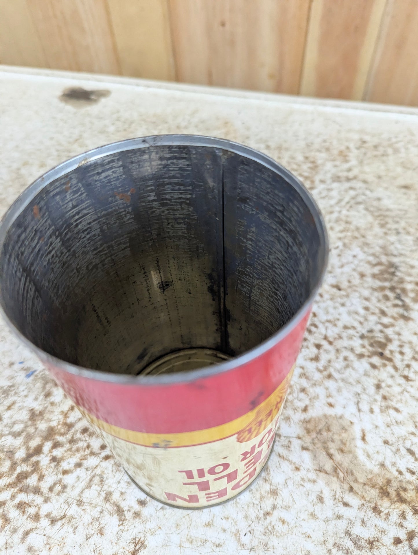 Vintage Golden Shell Motor Oil Can