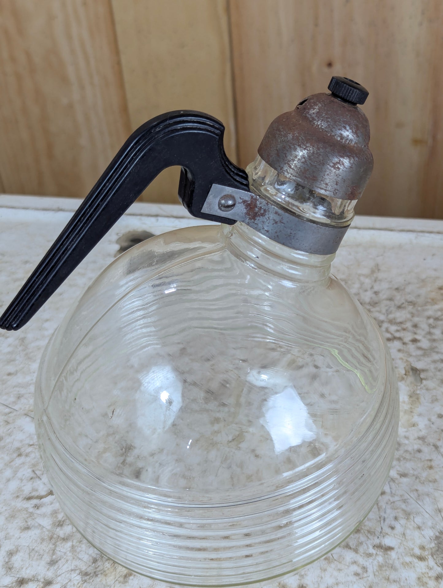 From 1950’s Vintage Glass Whistling Tea Kettle