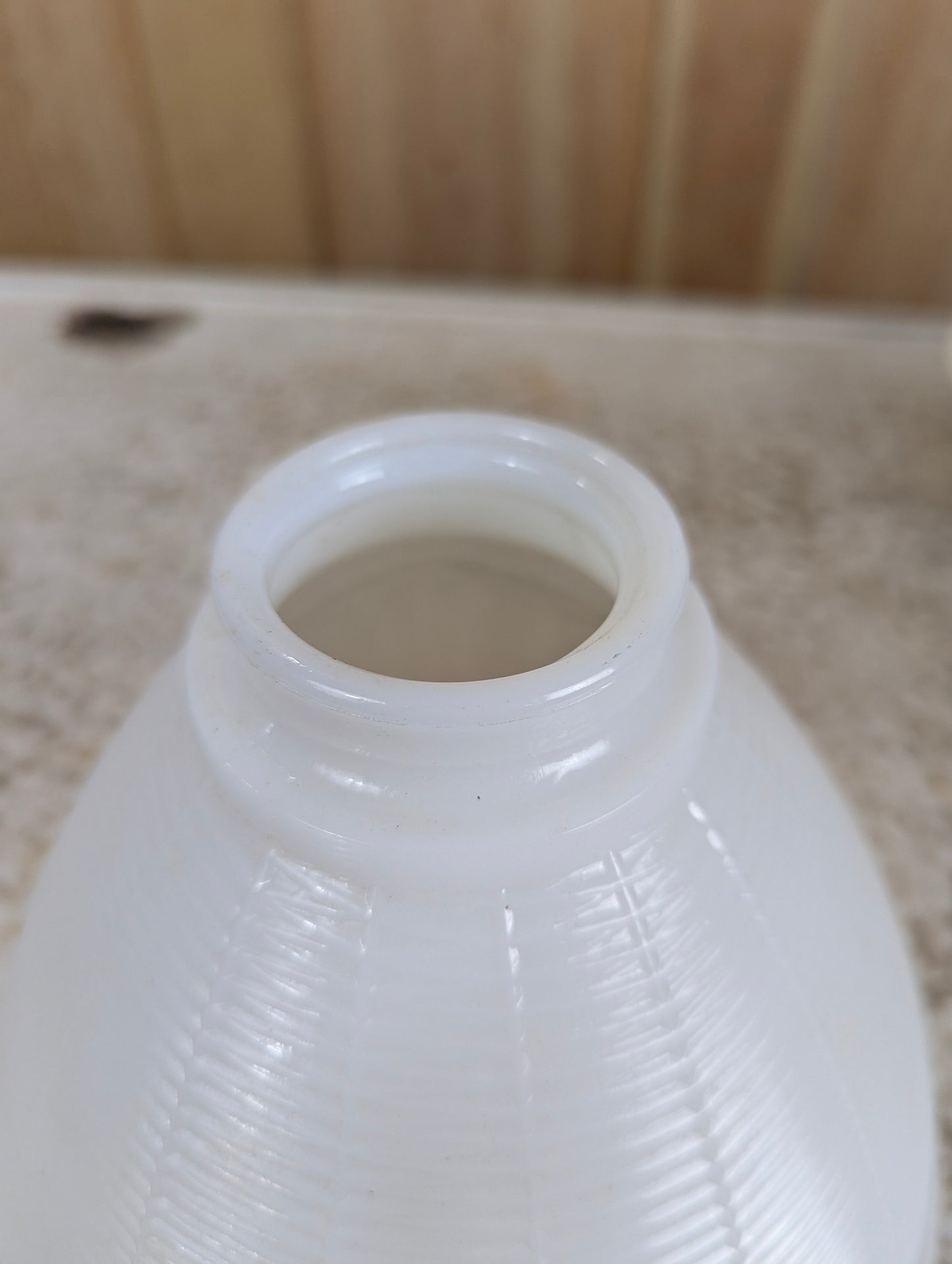 Vintage 8” White Milk Glass Lamp Shade