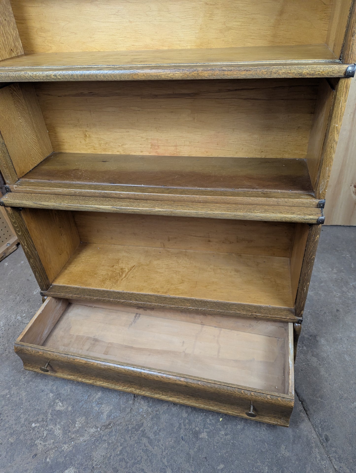 Antique 3 Shelf 5-Piece Barrister Bookcase Bookshelf