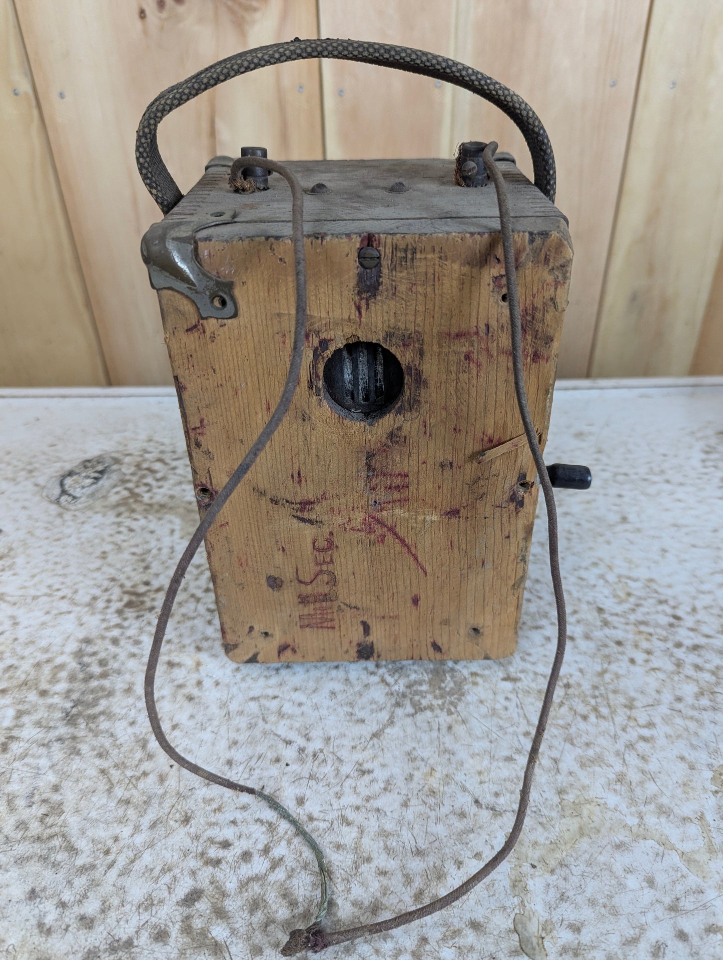 Antique Wood Lineman Telephone Test Box