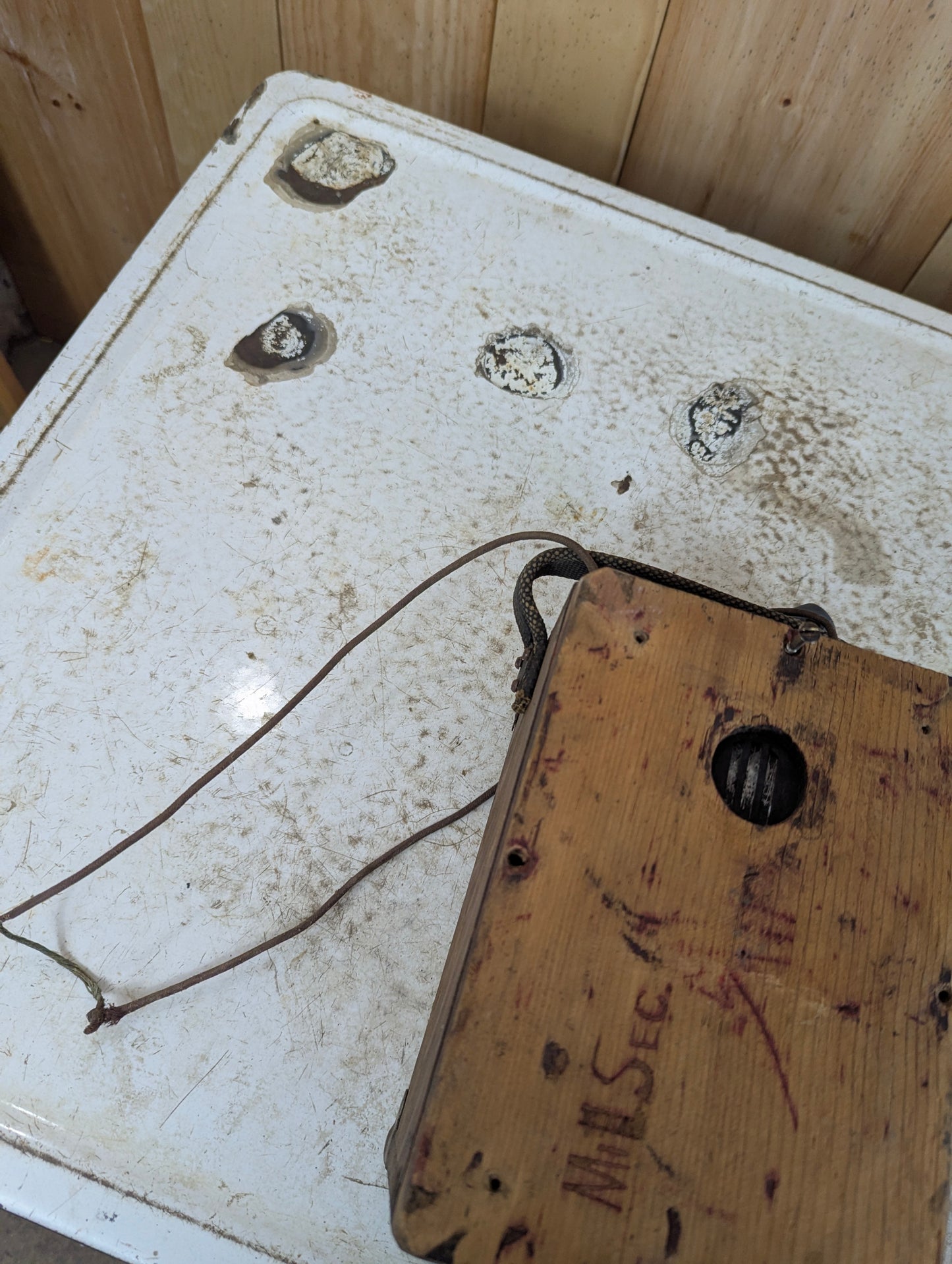 Antique Wood Lineman Telephone Test Box