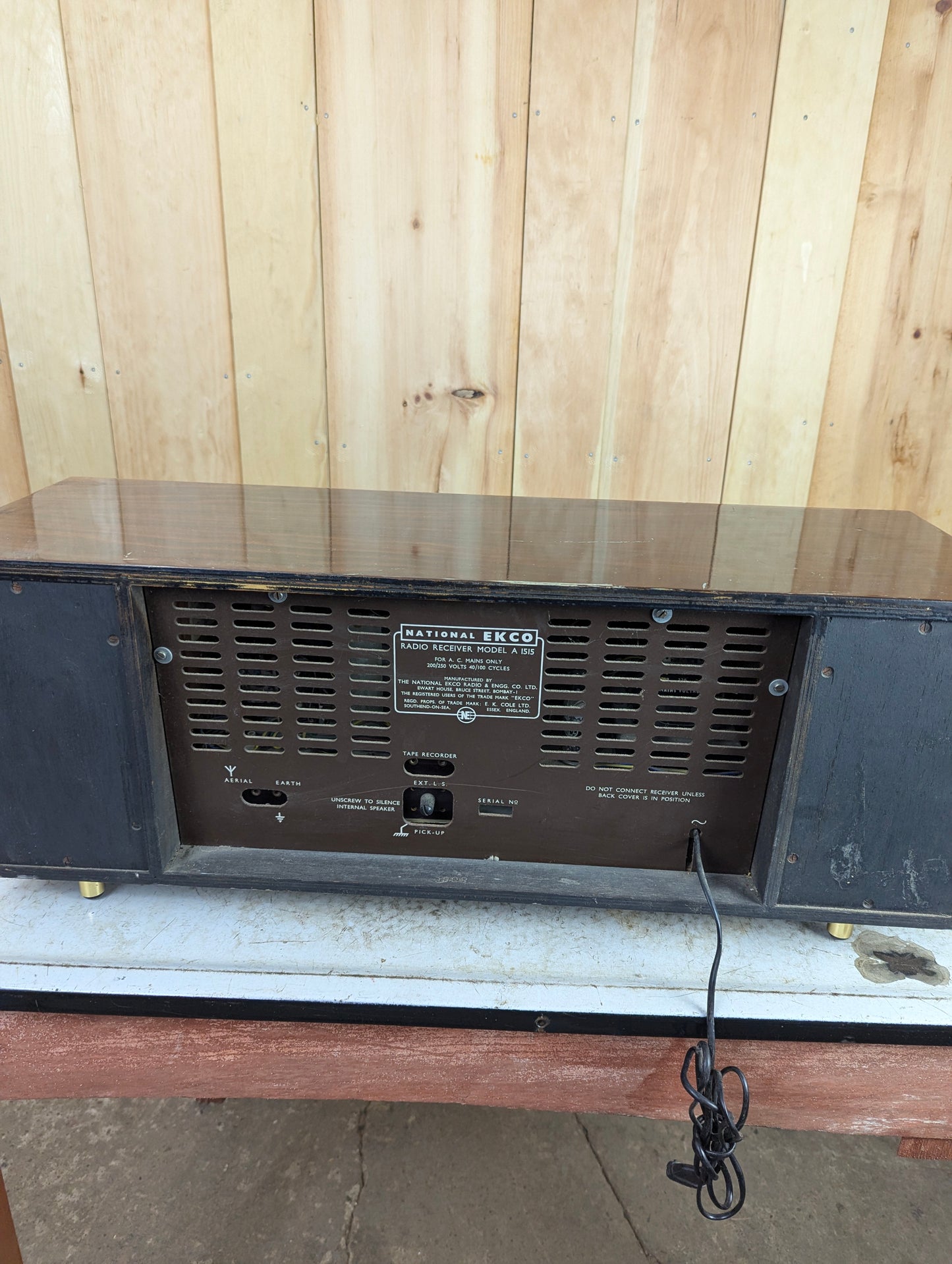 Vintage National Ekco Hi Fi Tube Radio Receiver Model A1515 200Volt UKPlug