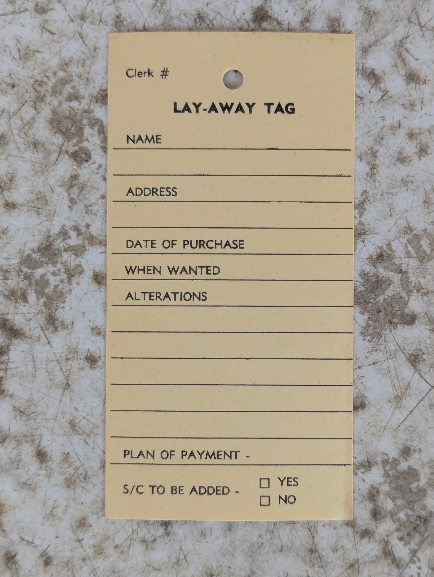 Vintage Lay-A-Way Tags -New Old Stock