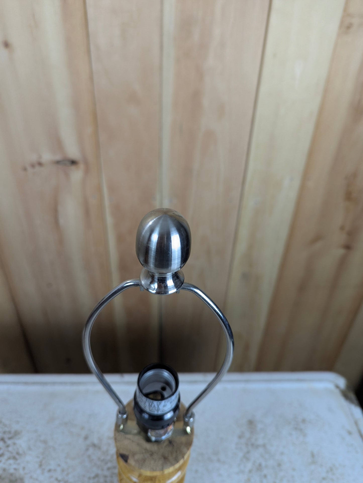 Handcrafted Pine Table Lamp without Shade