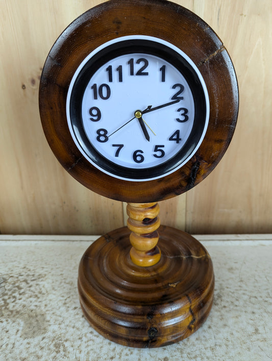 Handcrafted Hand Churned Pine Table Clock