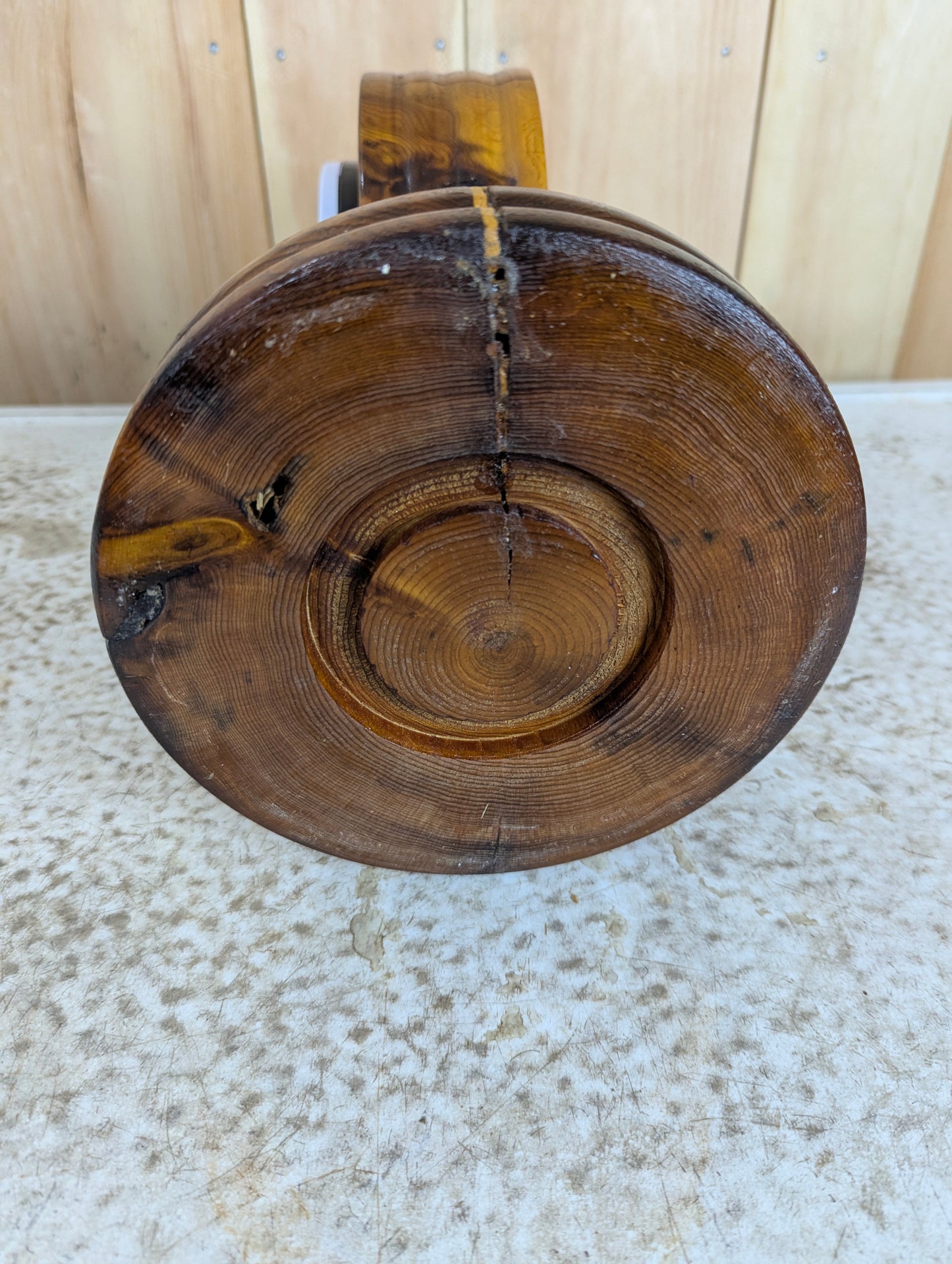 Handcrafted Hand Churned Pine Table Clock