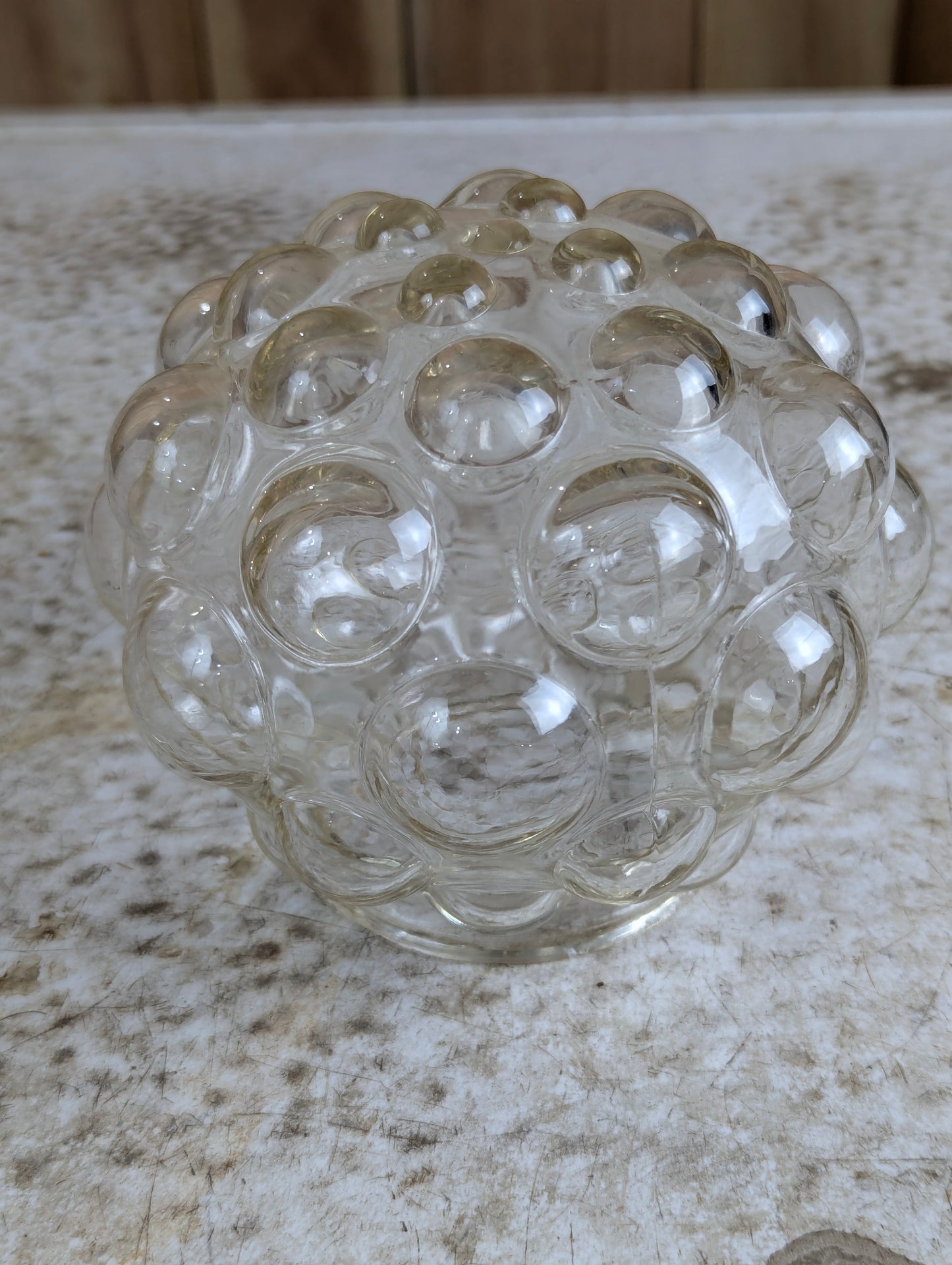 1960’s Vintage Bubble Clear Glass Round Lamp Shade