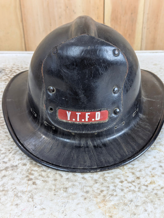 Vintage YTFD Fibreglass Firefighter Helmet
