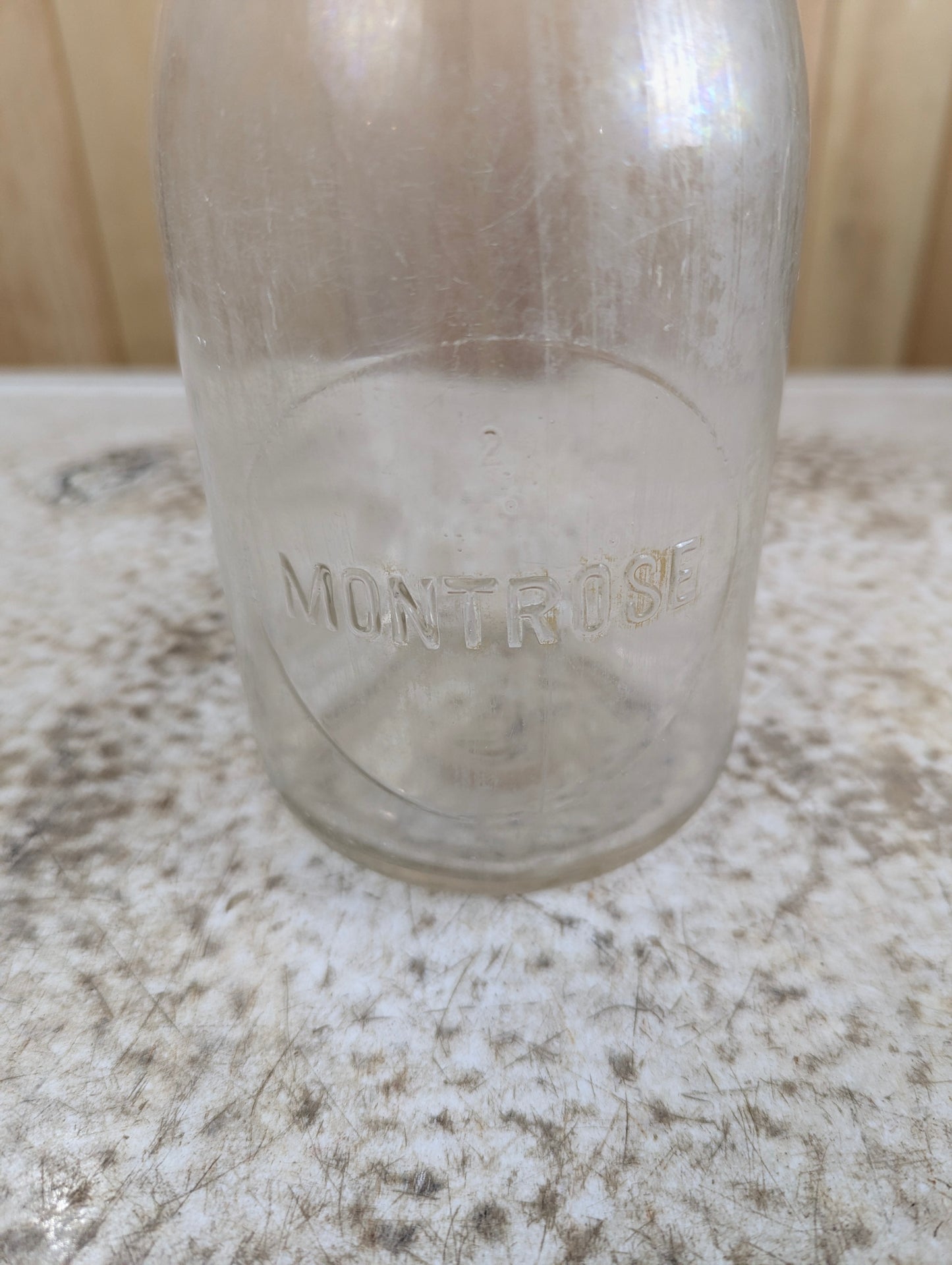 Vintage Montrose Glass Dairy Bottle