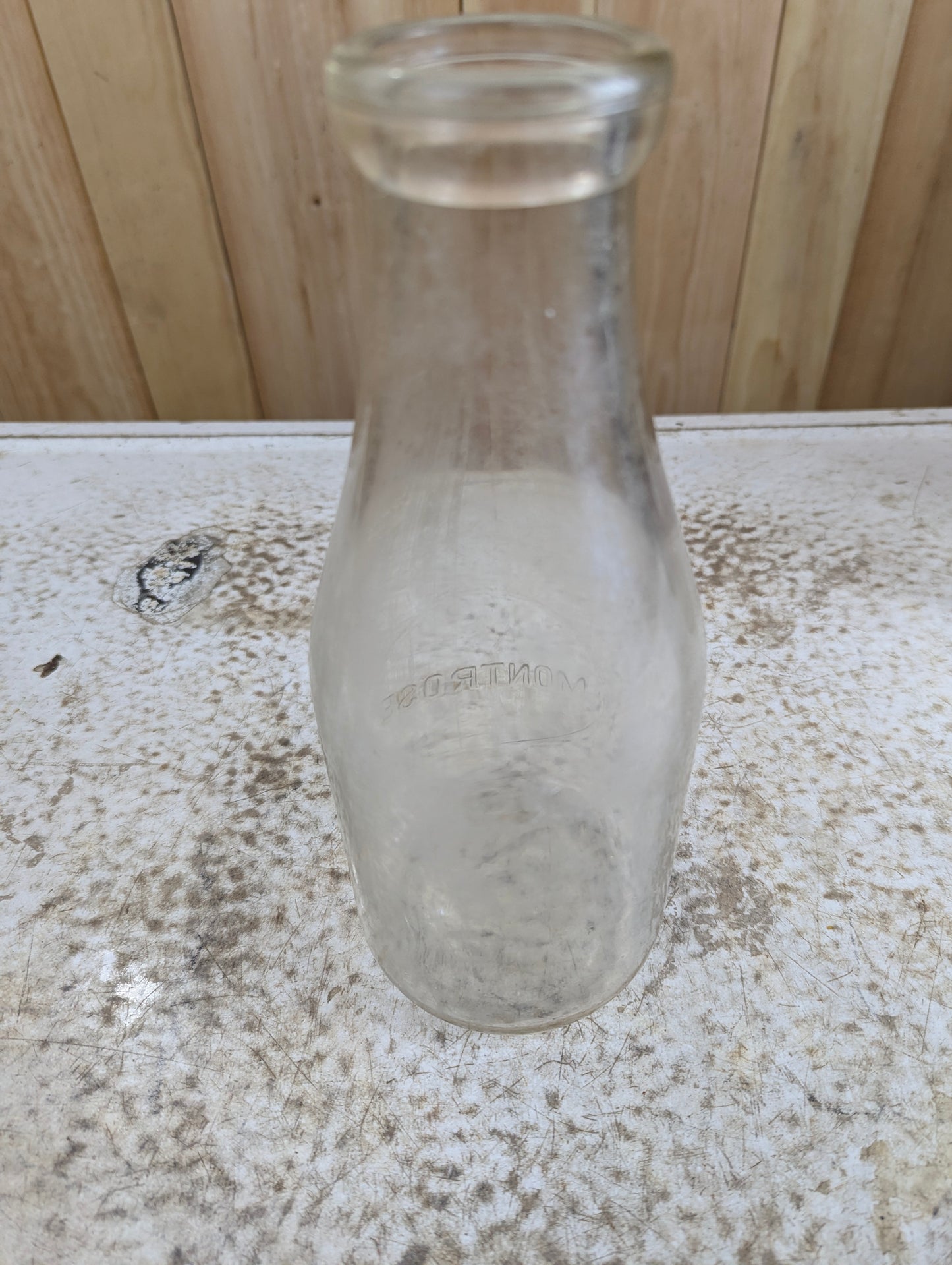 Vintage Montrose Glass Dairy Bottle