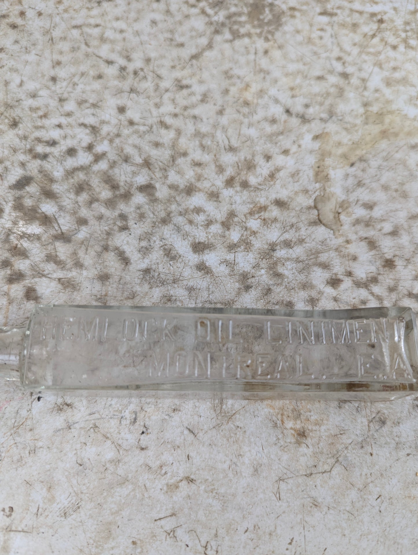 Antique Hemlock Oil Liniment Montreal Glass Bottle