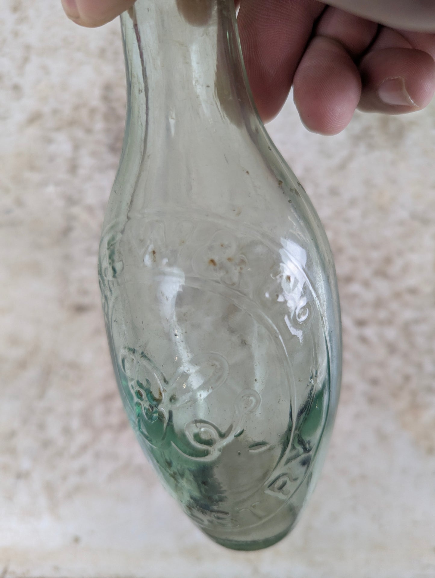 Antique mid-19th Century Drew & Co. Mineral Soda Water Torpedo Bottle