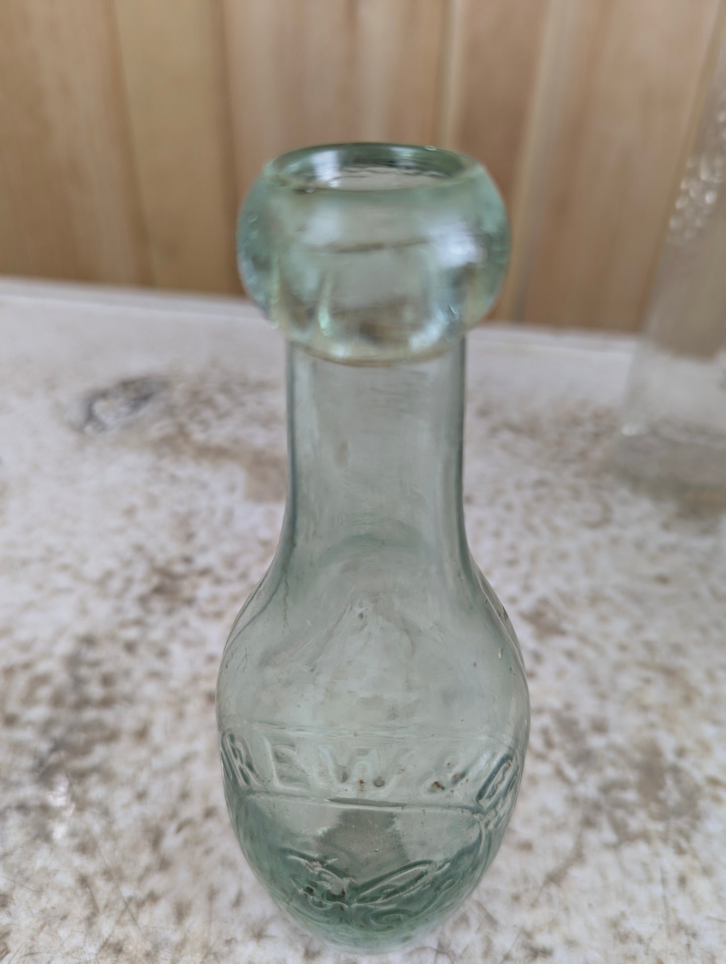 Antique mid-19th Century Drew & Co. Mineral Soda Water Torpedo Bottle