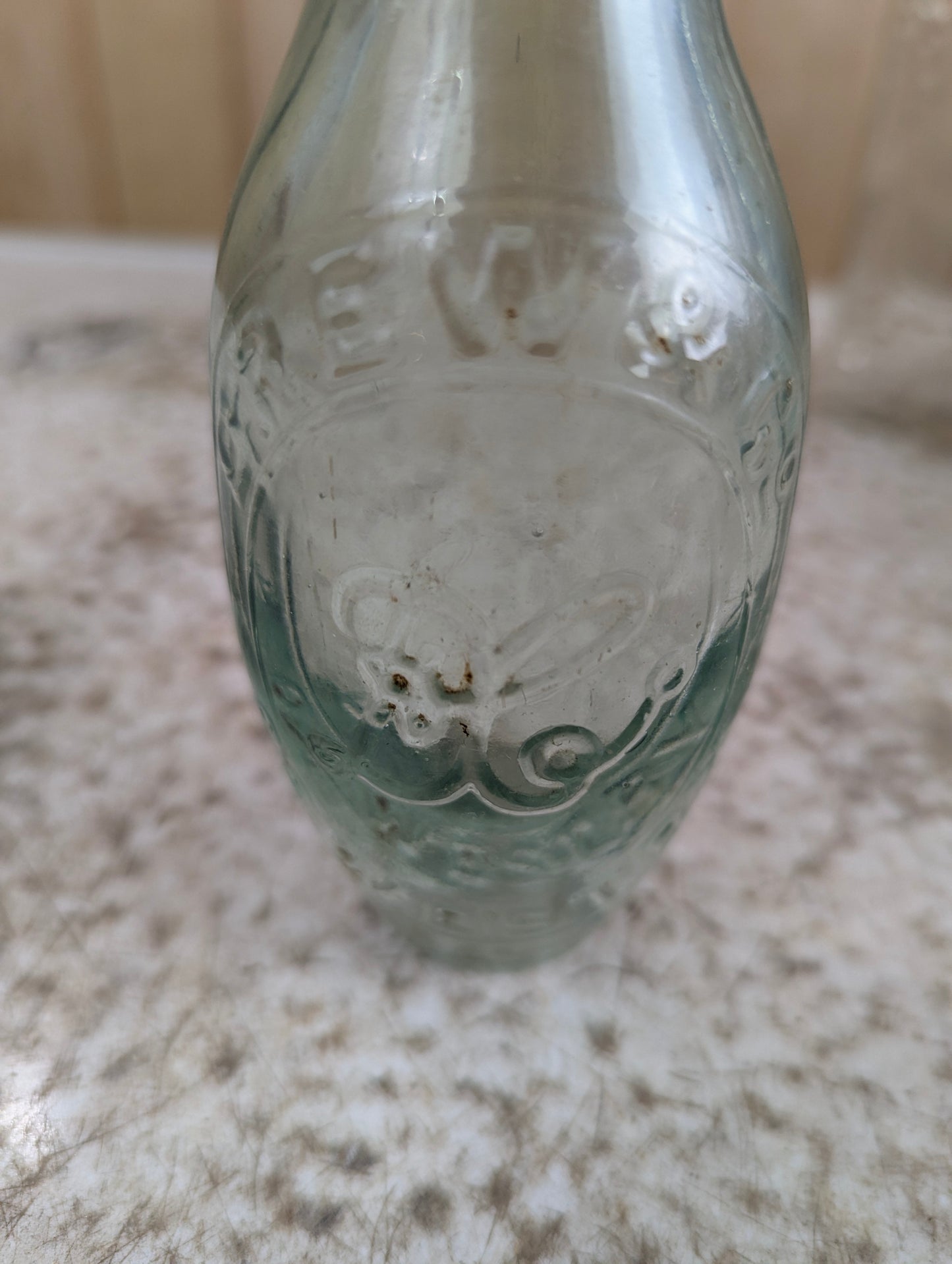 Antique mid-19th Century Drew & Co. Mineral Soda Water Torpedo Bottle