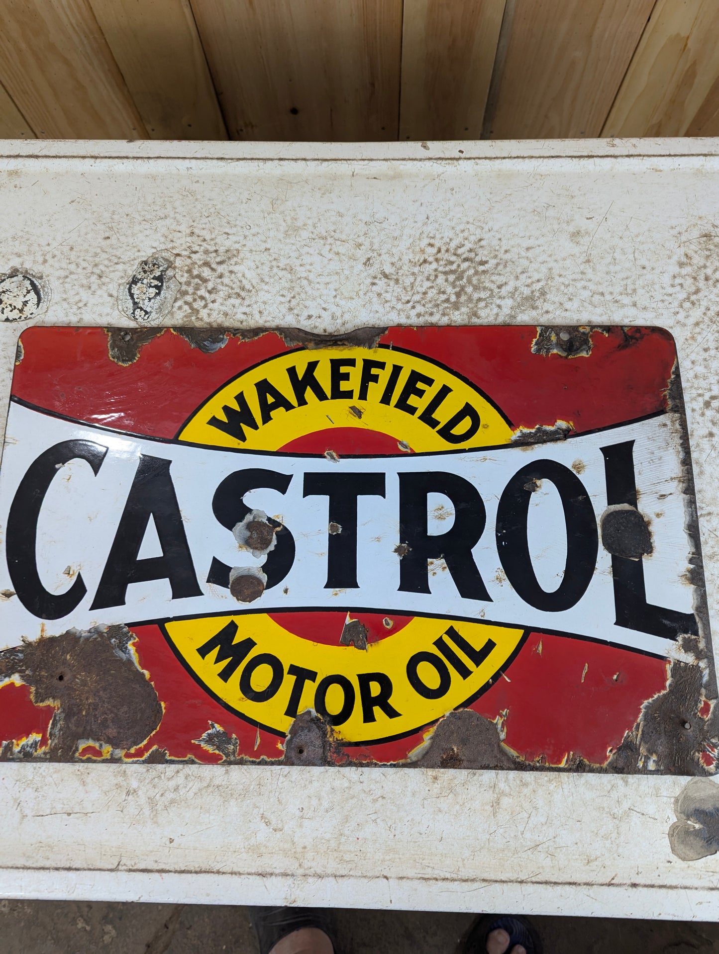 Vintage Porcelain Enamel Castrol Motor Oil Sign