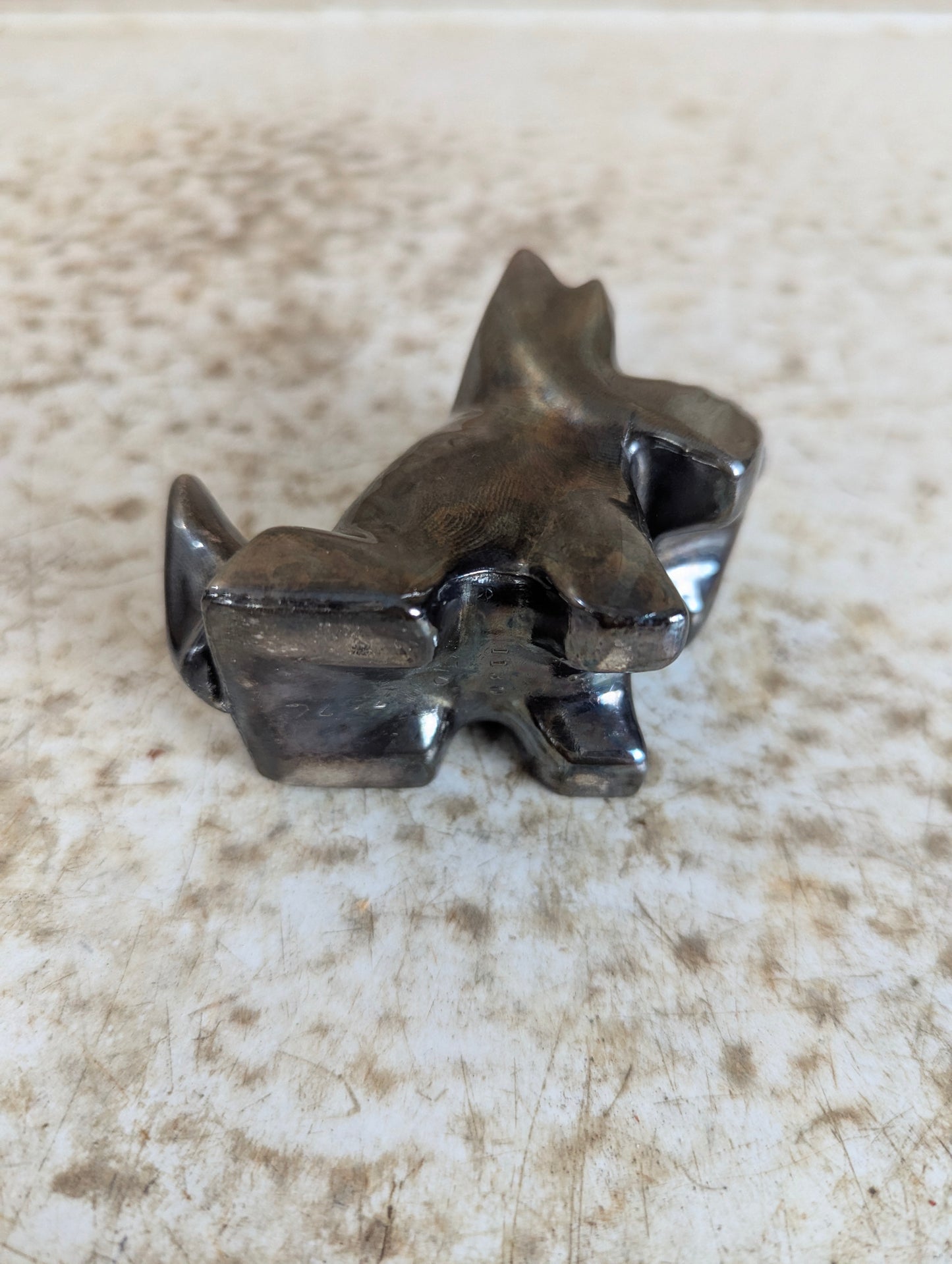Set of Vintage Chrome Scottie Dog Salt & Pepper Shakers