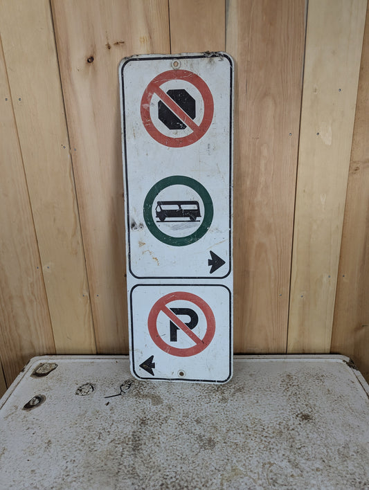 Metal 3 Section Road Sign