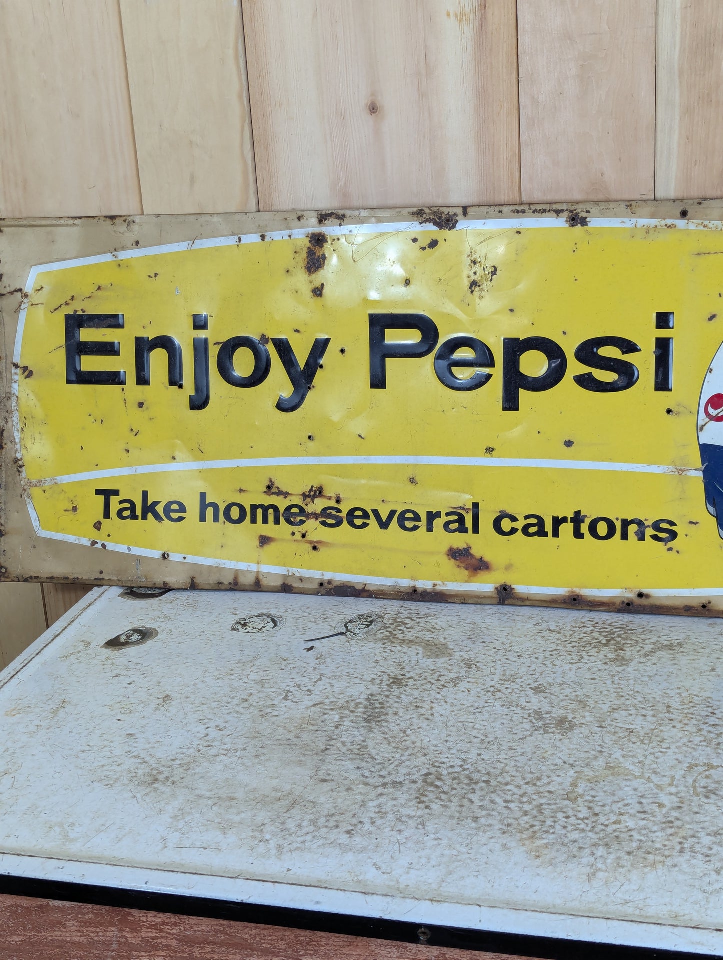 1950's Vintage Enjoy Pepsi Metal Sign