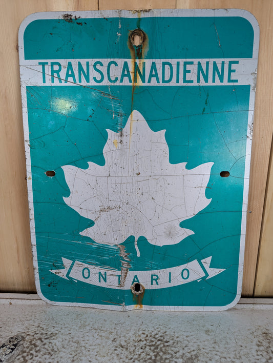 Metal Transcanadiene Road Sign