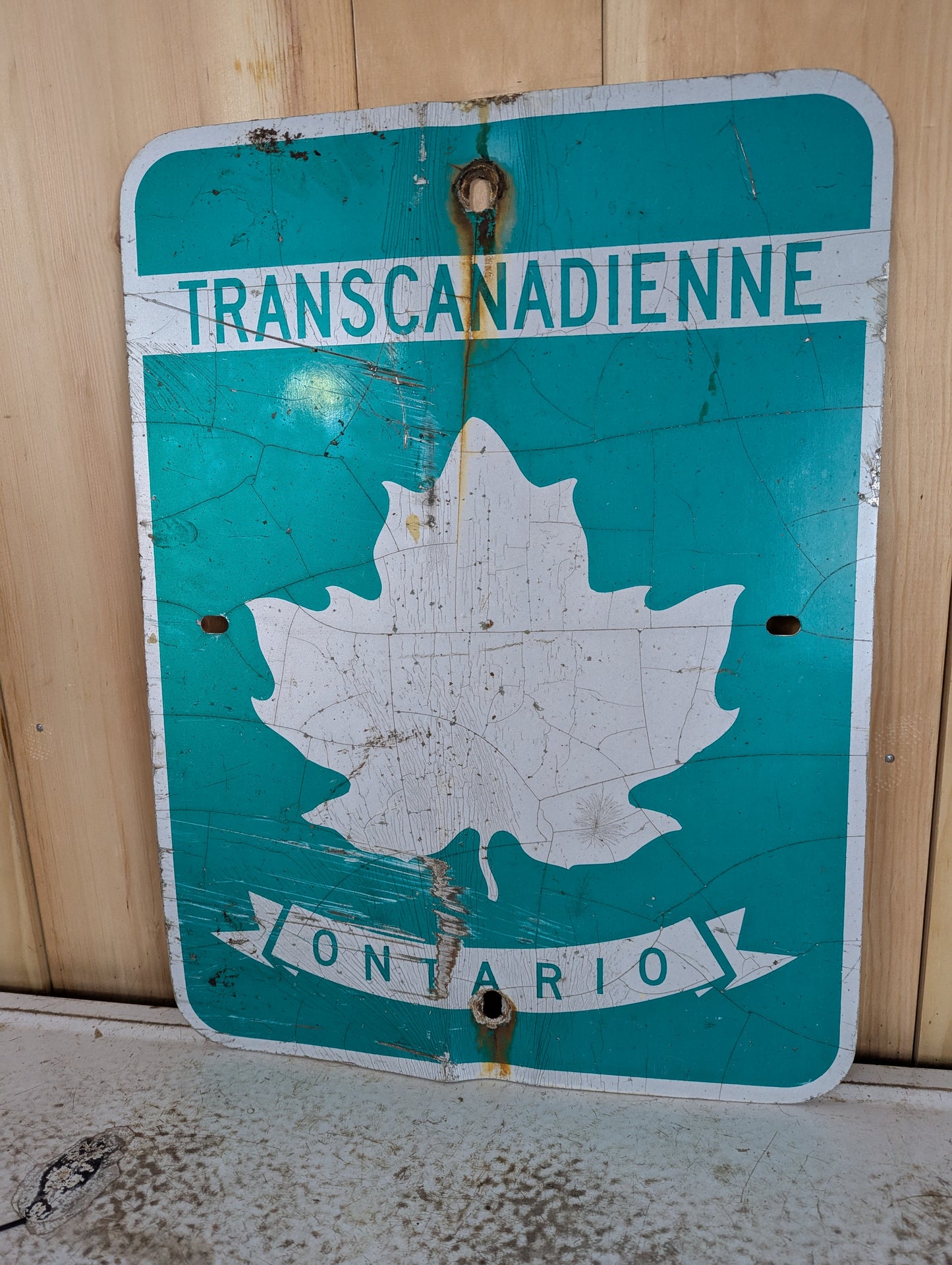 Metal Transcanadiene Road Sign