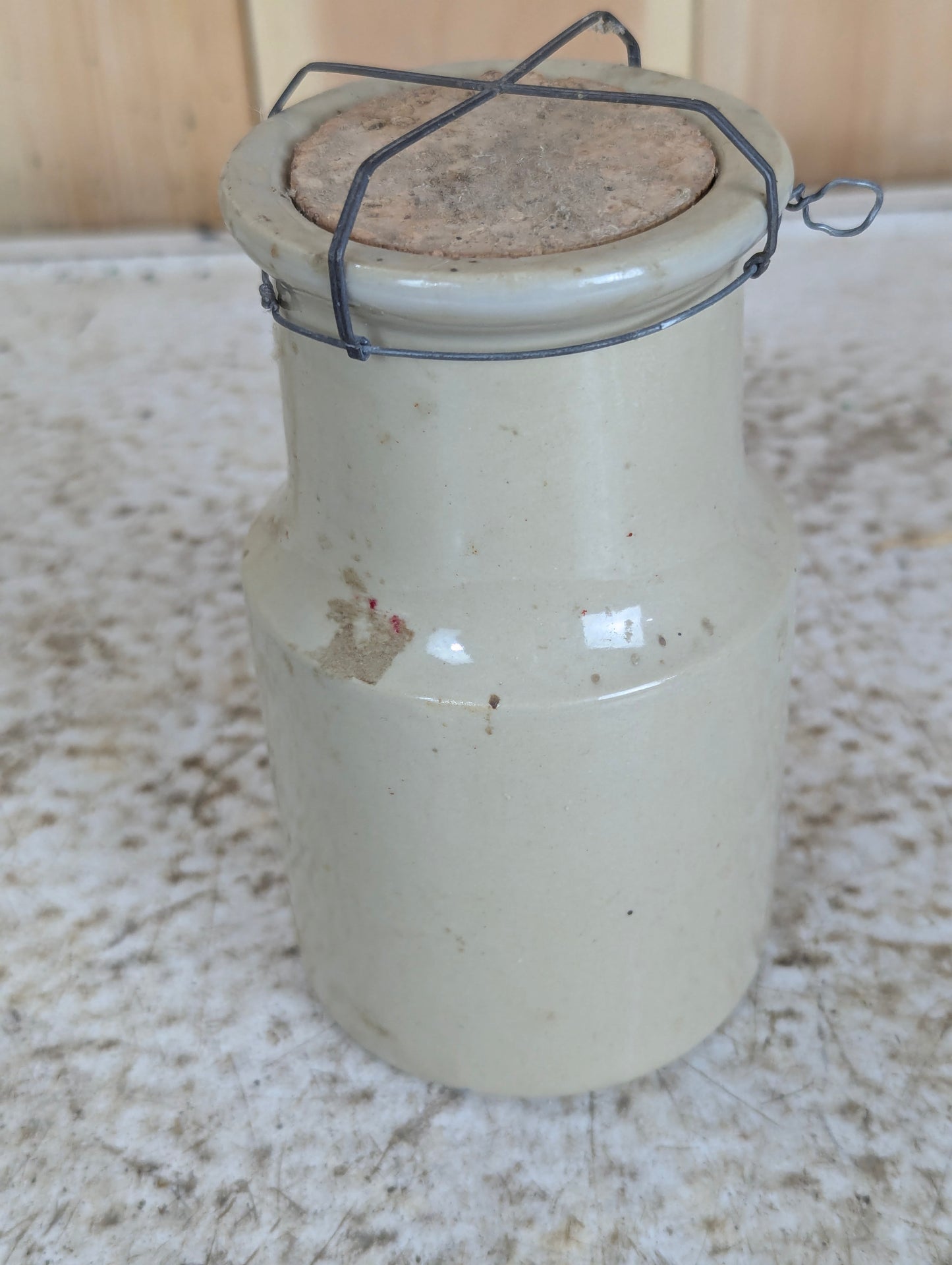Vintage Maillé Mustard Stoneware Jar with Lid