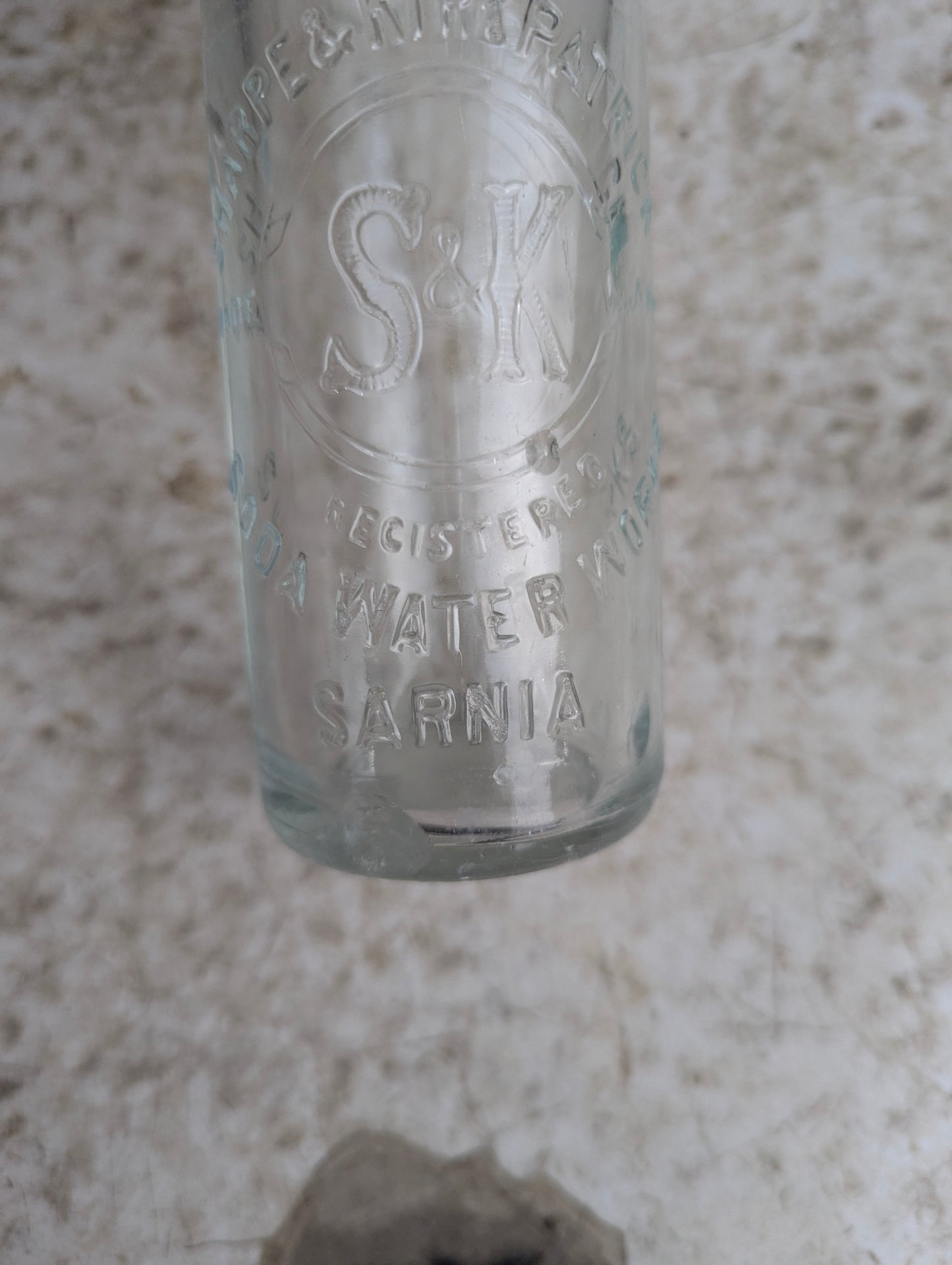 Vintage 8 oz Sharpe & Kirk Patrick Sarnia Ont Glass Soda Bottle