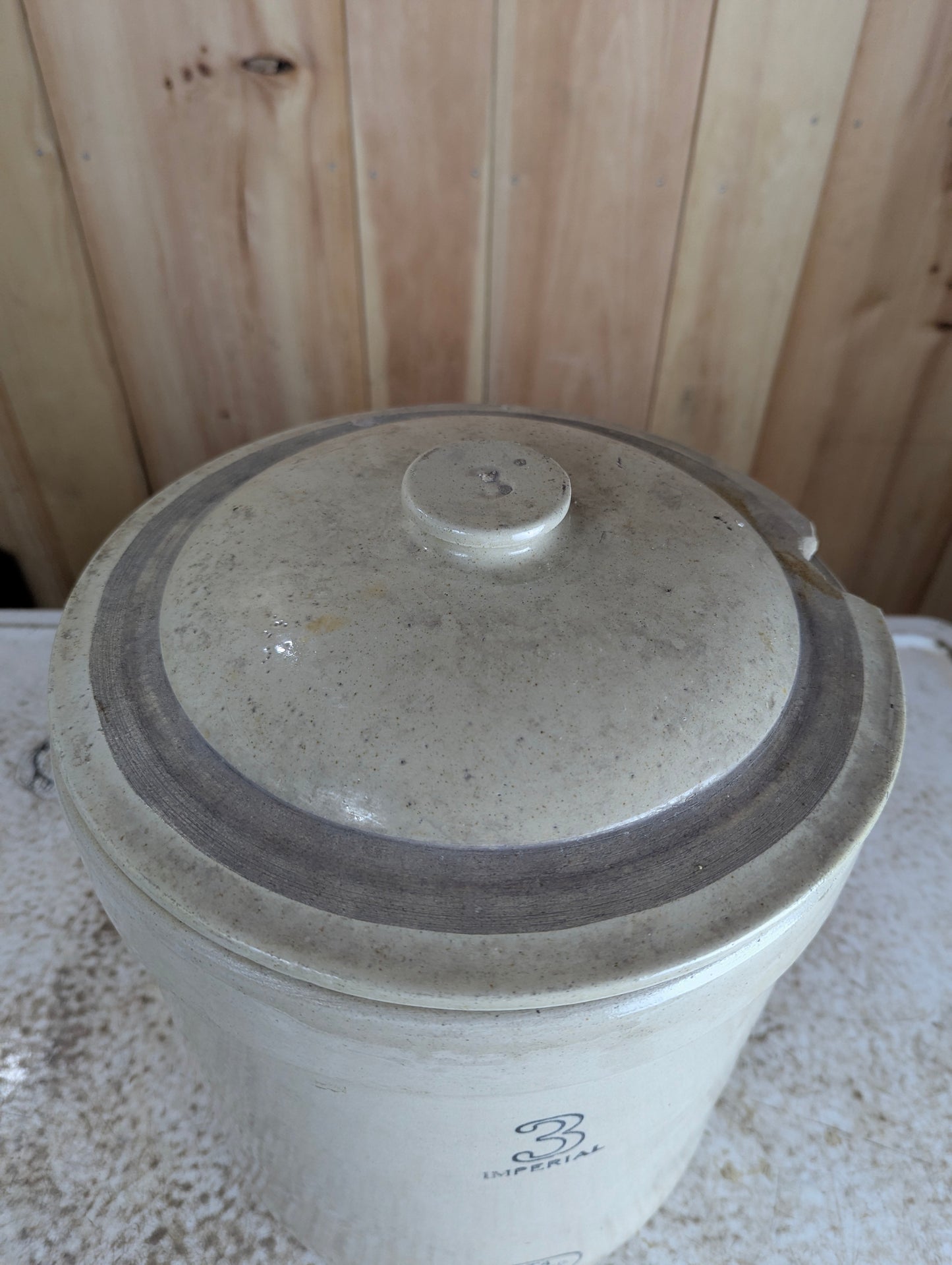Imperial #3 Medalta Stoneware Crock with Lid