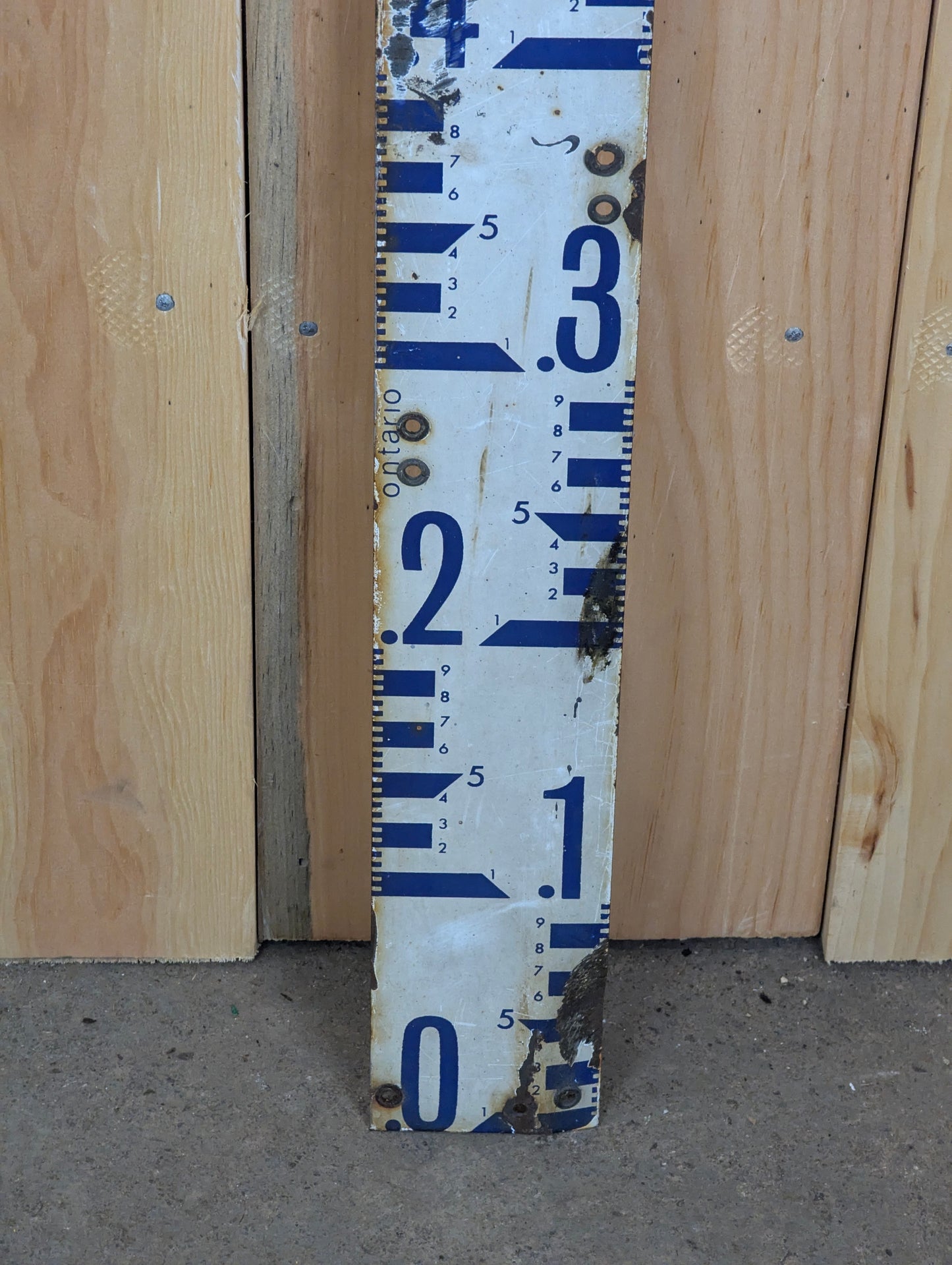 Vintage Porcelain Ontario Hydro Staff Gauge